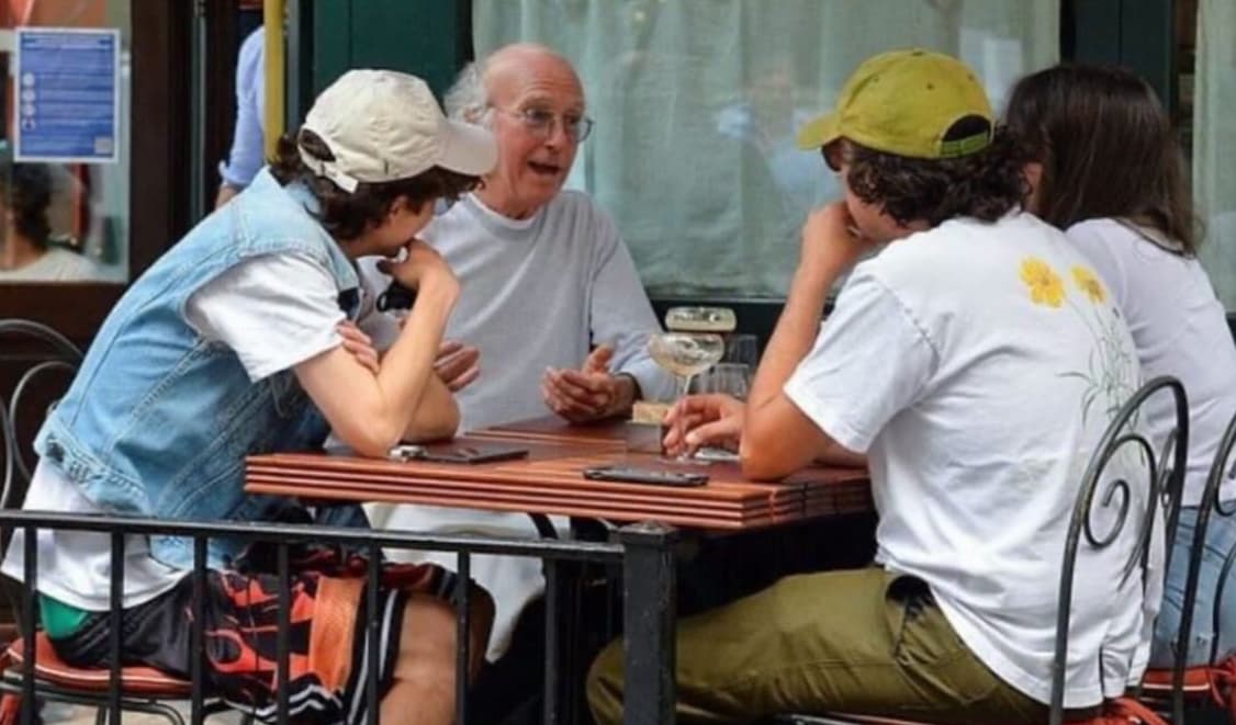 Larry David at lunch
