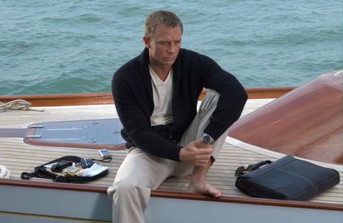 Daniel Craig contemplating