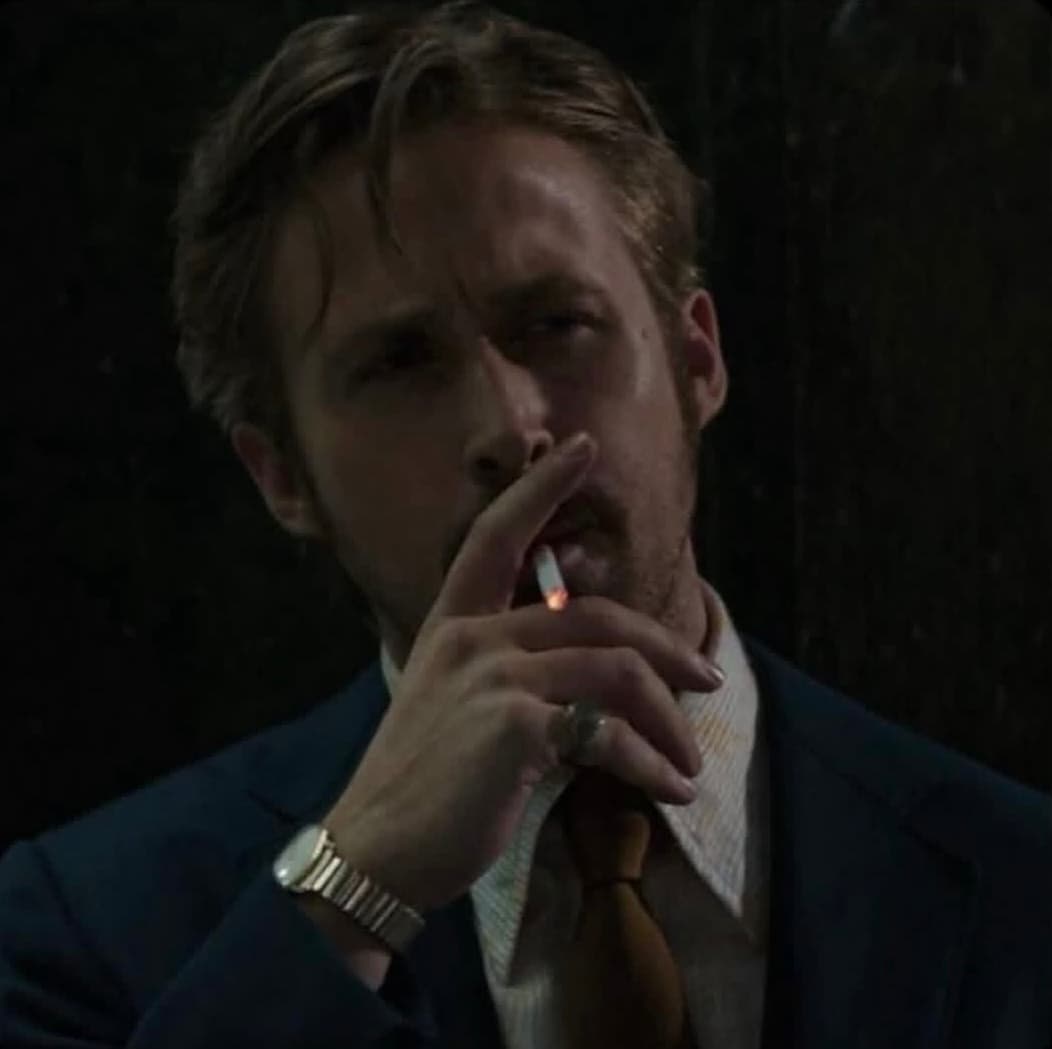 Ryan Gosling Smoking a Cigarette