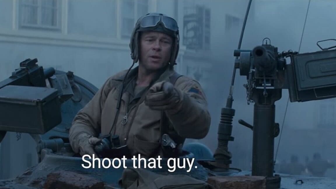 Shoot That Guy Brad Pitt Fury