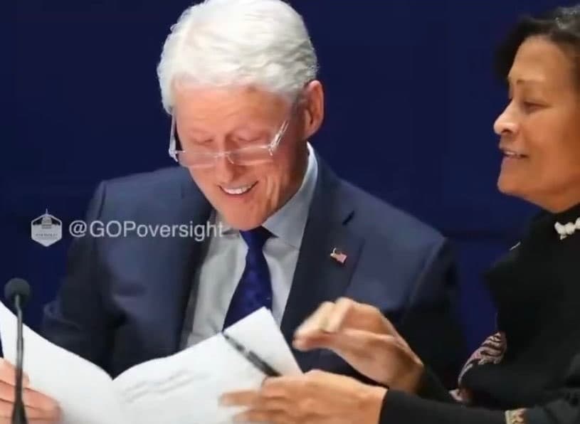 Bill Clinton Epstein Files Smiling