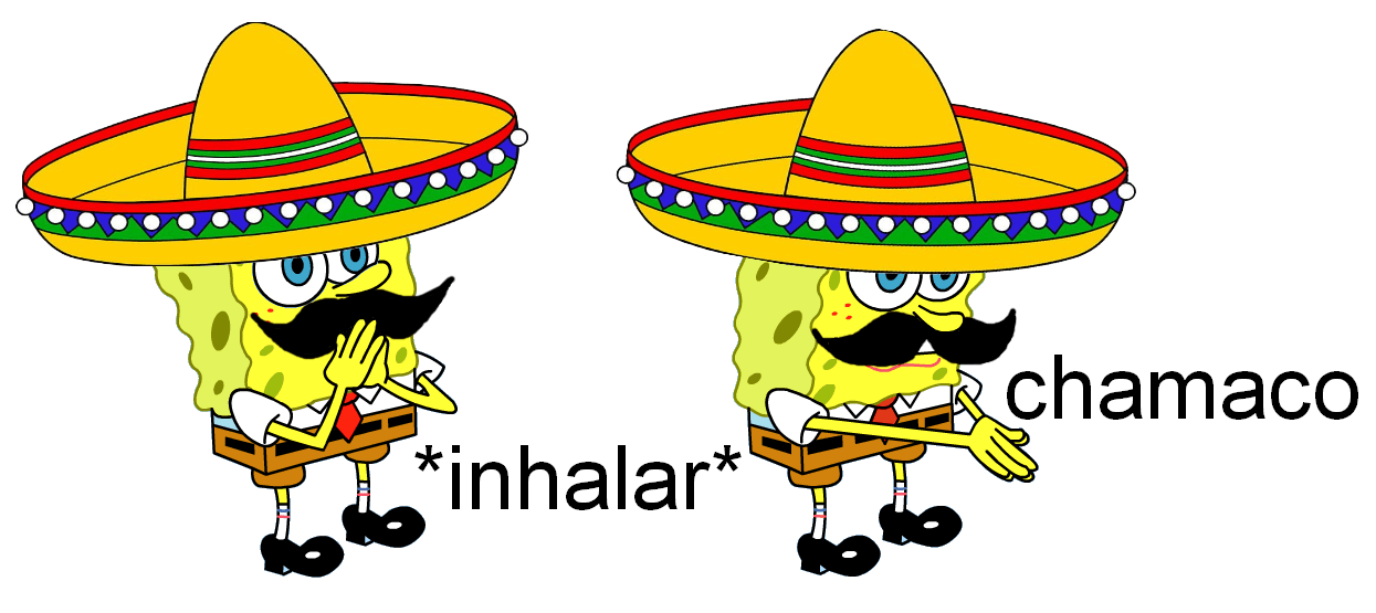 Spongebob inhales sombrero