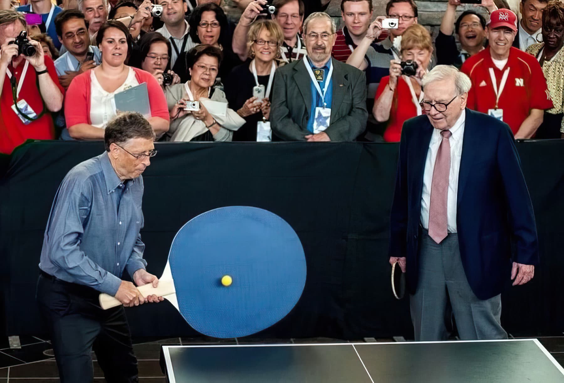 Bill Gates giant ping pong paddle