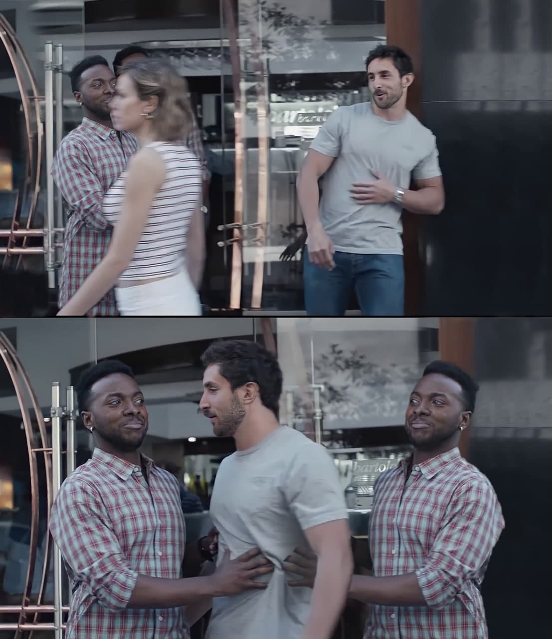 Guy checking out girl boyfriend