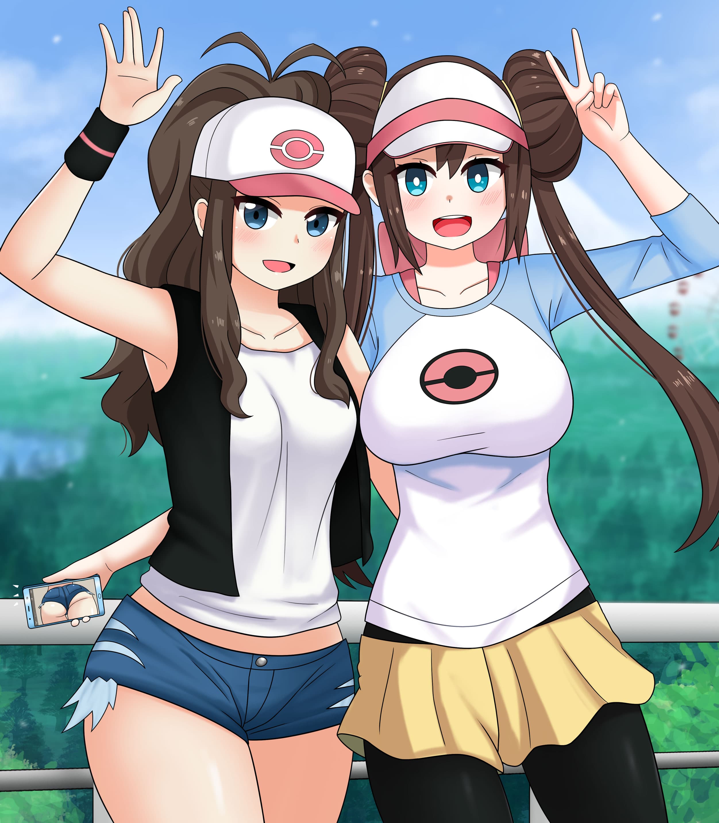Pokemon Rosa Hilda selfie