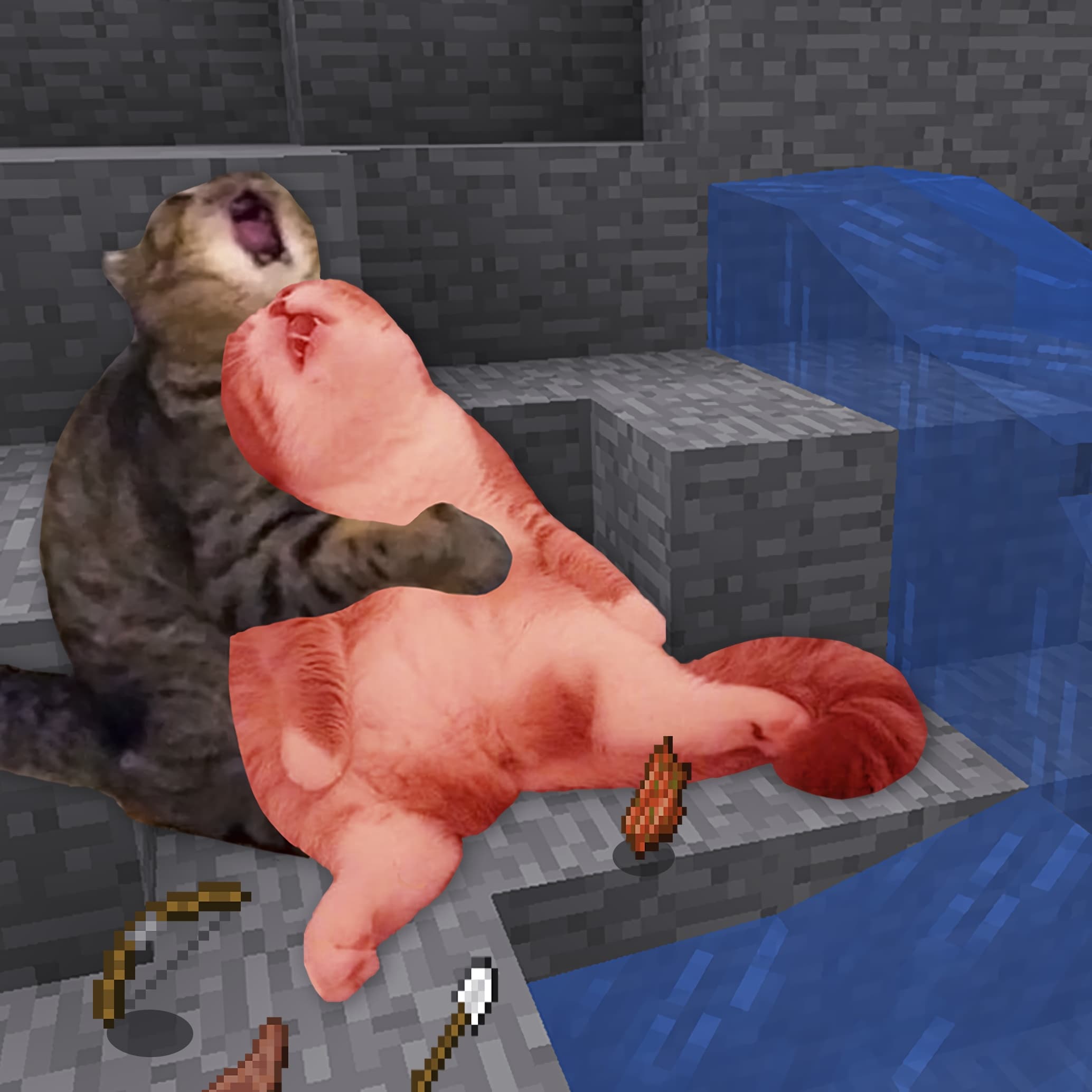 Otter holding cat Minecraft