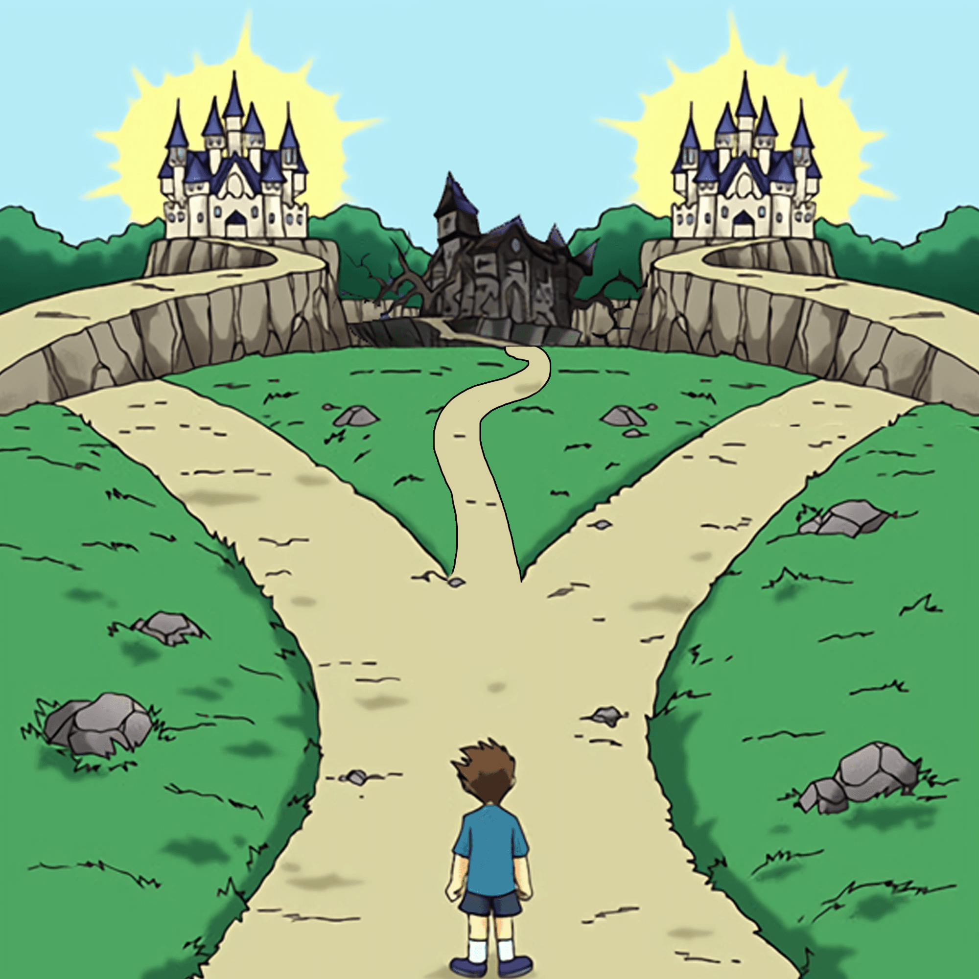 Two paths one dark castle