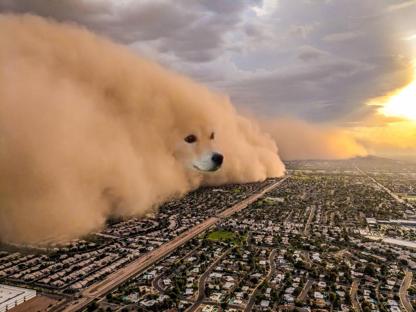 Cheems dust storm city