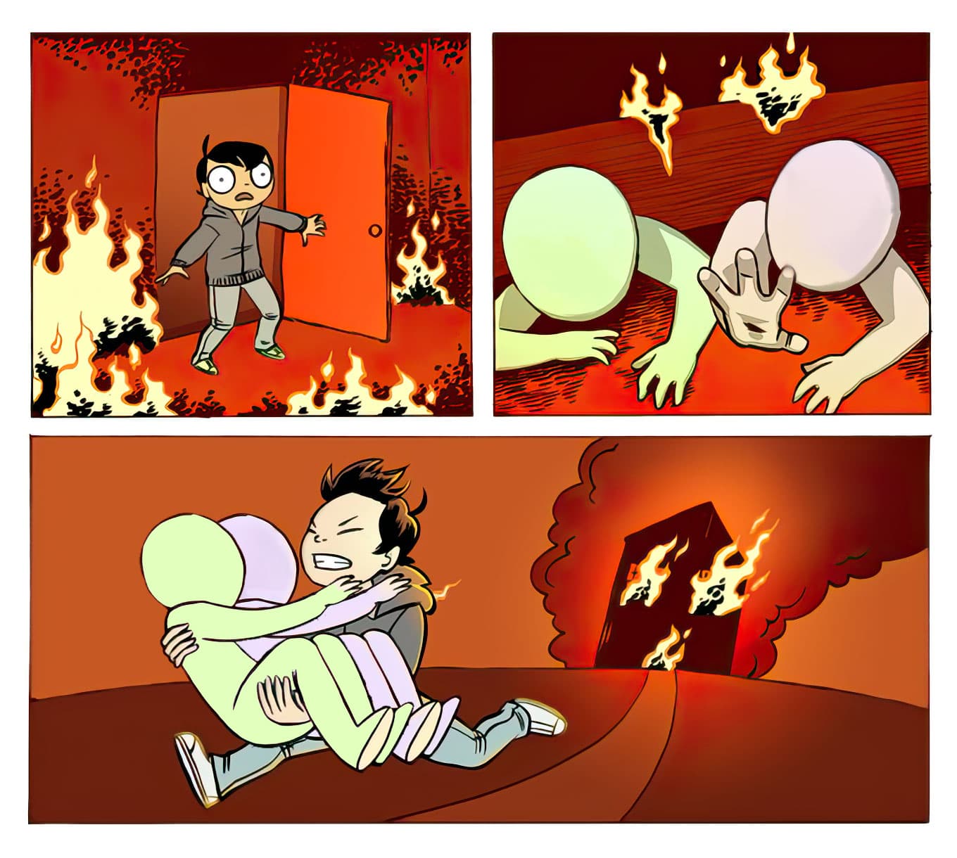 Fire rescue carrying people