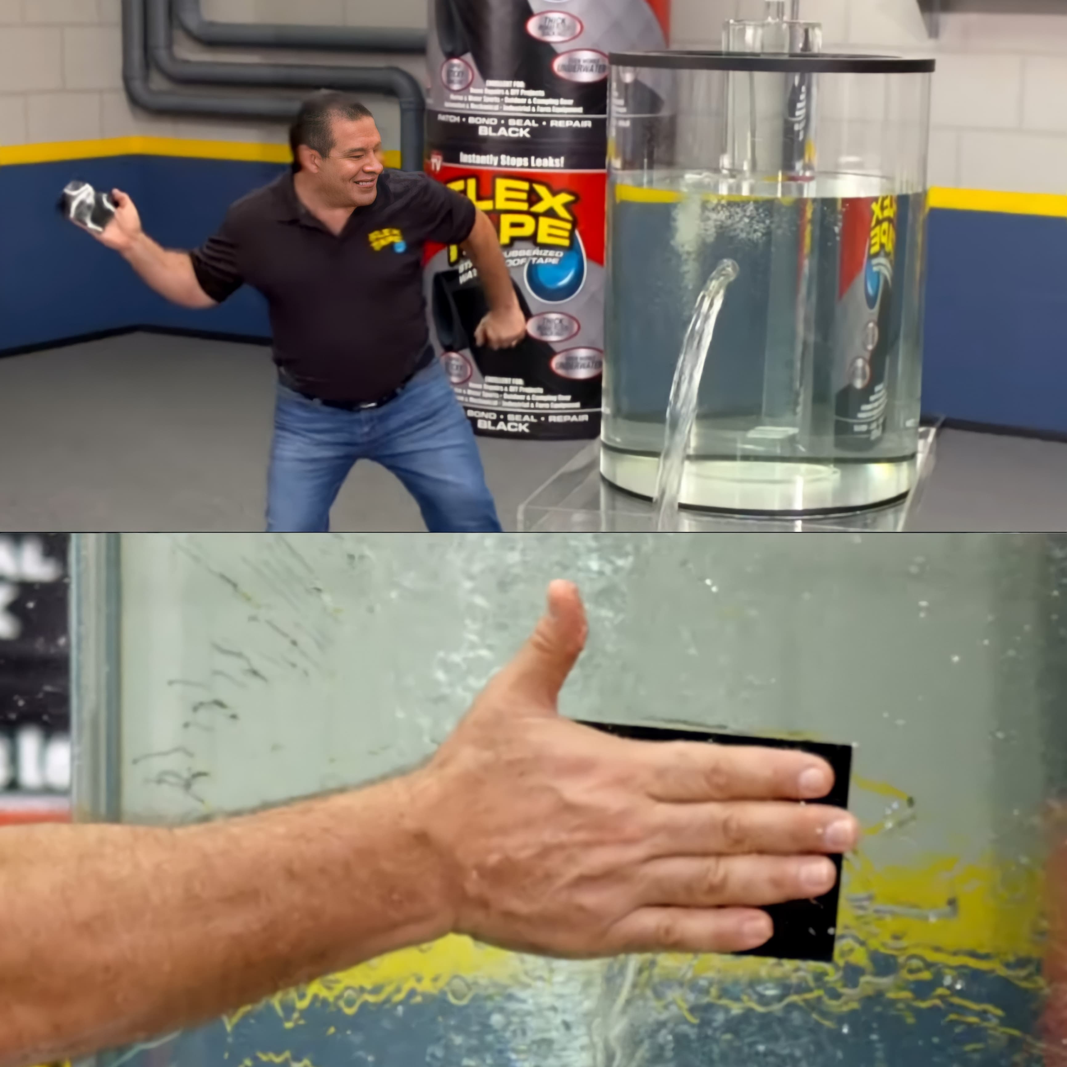 Flex tape saw in half
