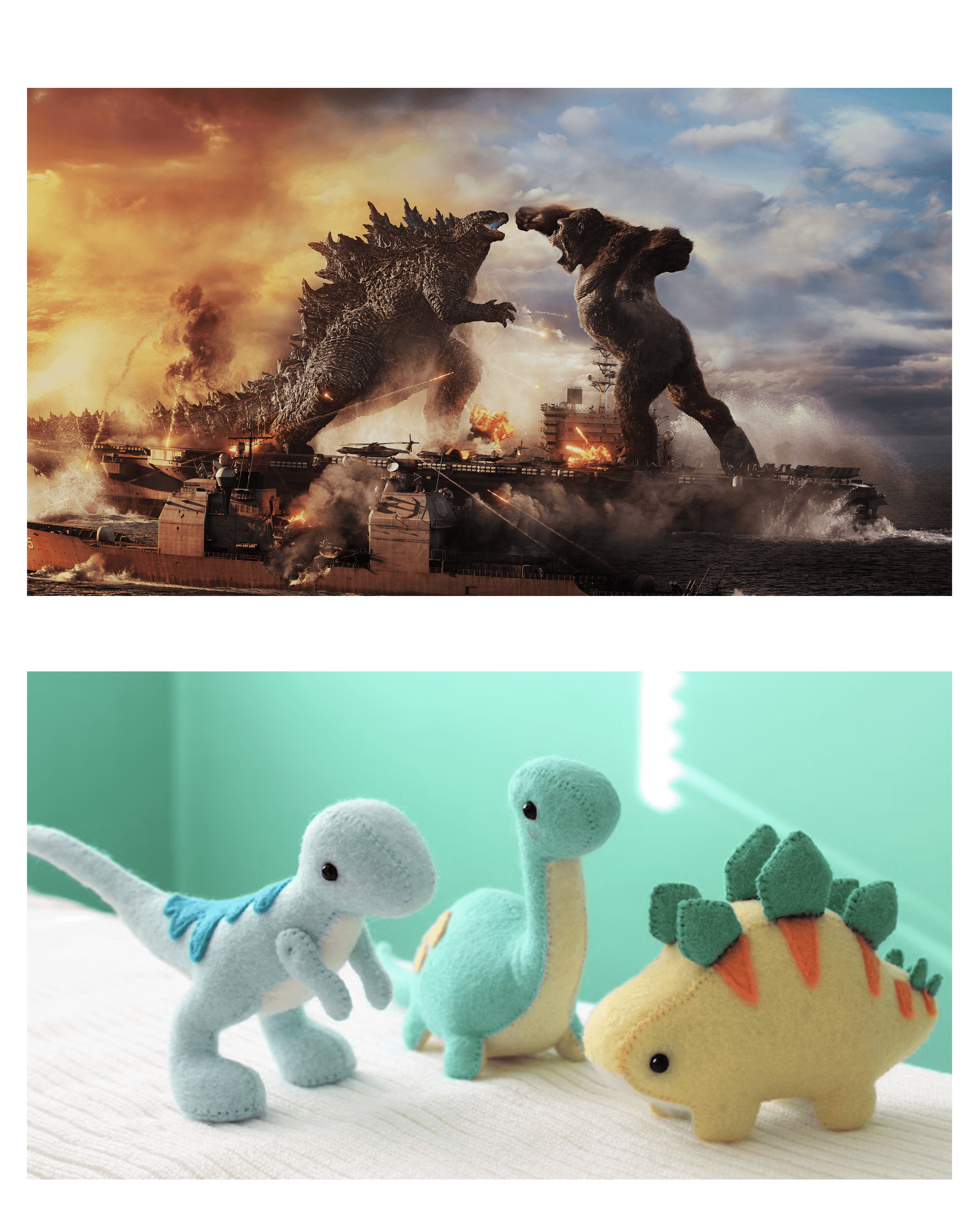 Godzilla king kong plush dinosaurs