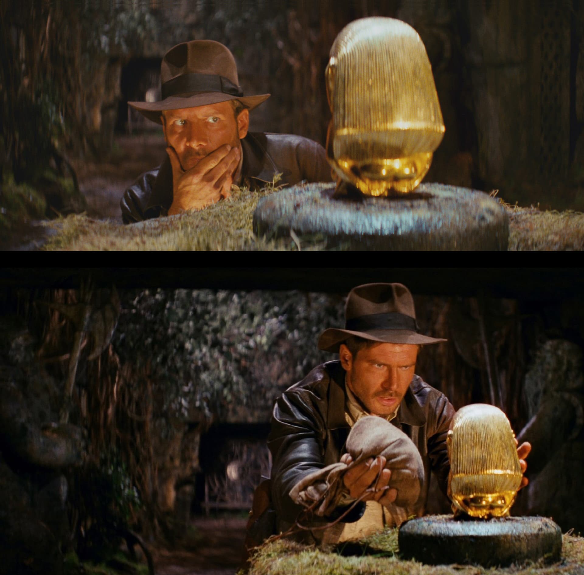 Indiana Jones grabbing idol