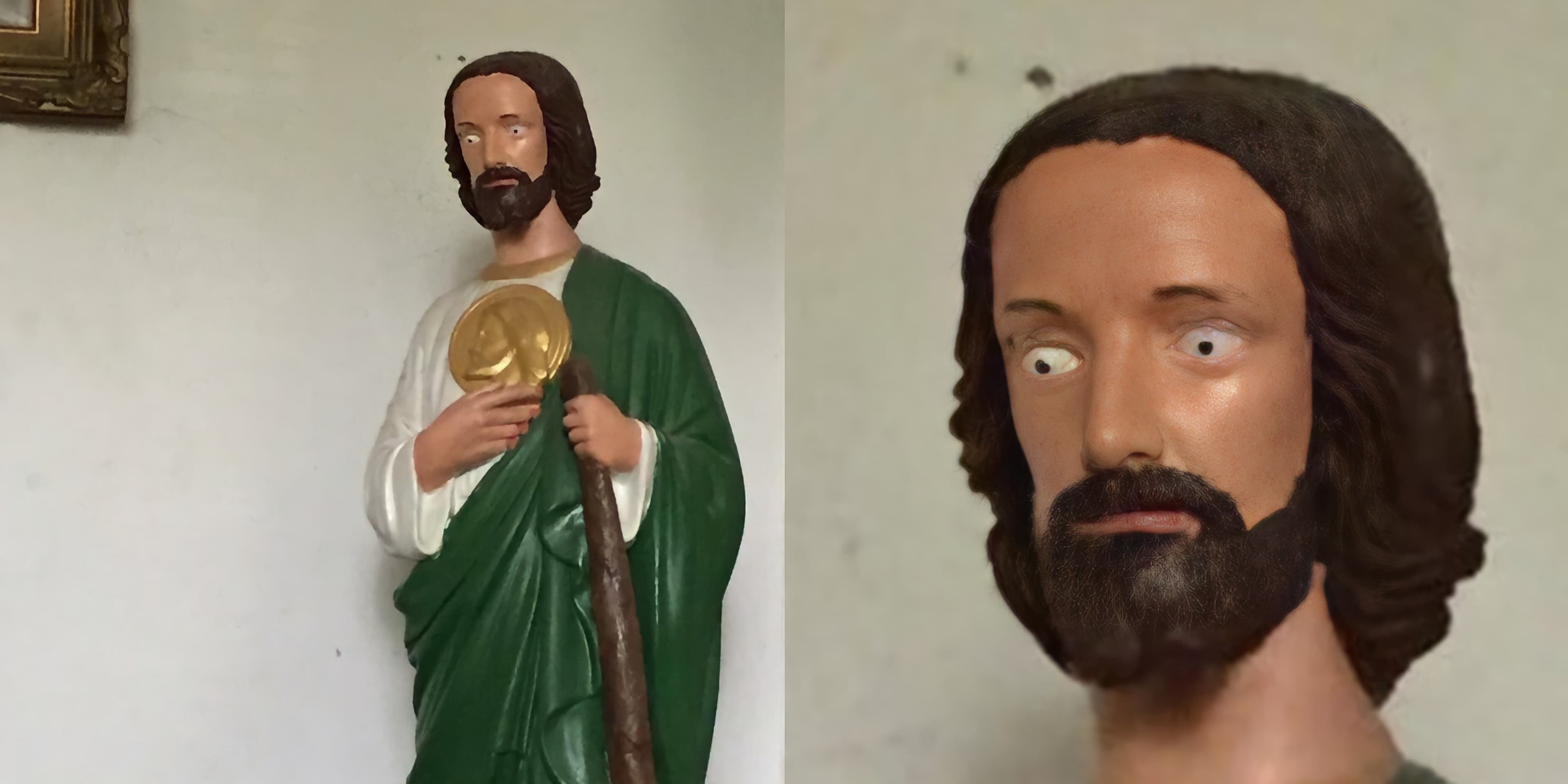 Surprised St Jude statue
