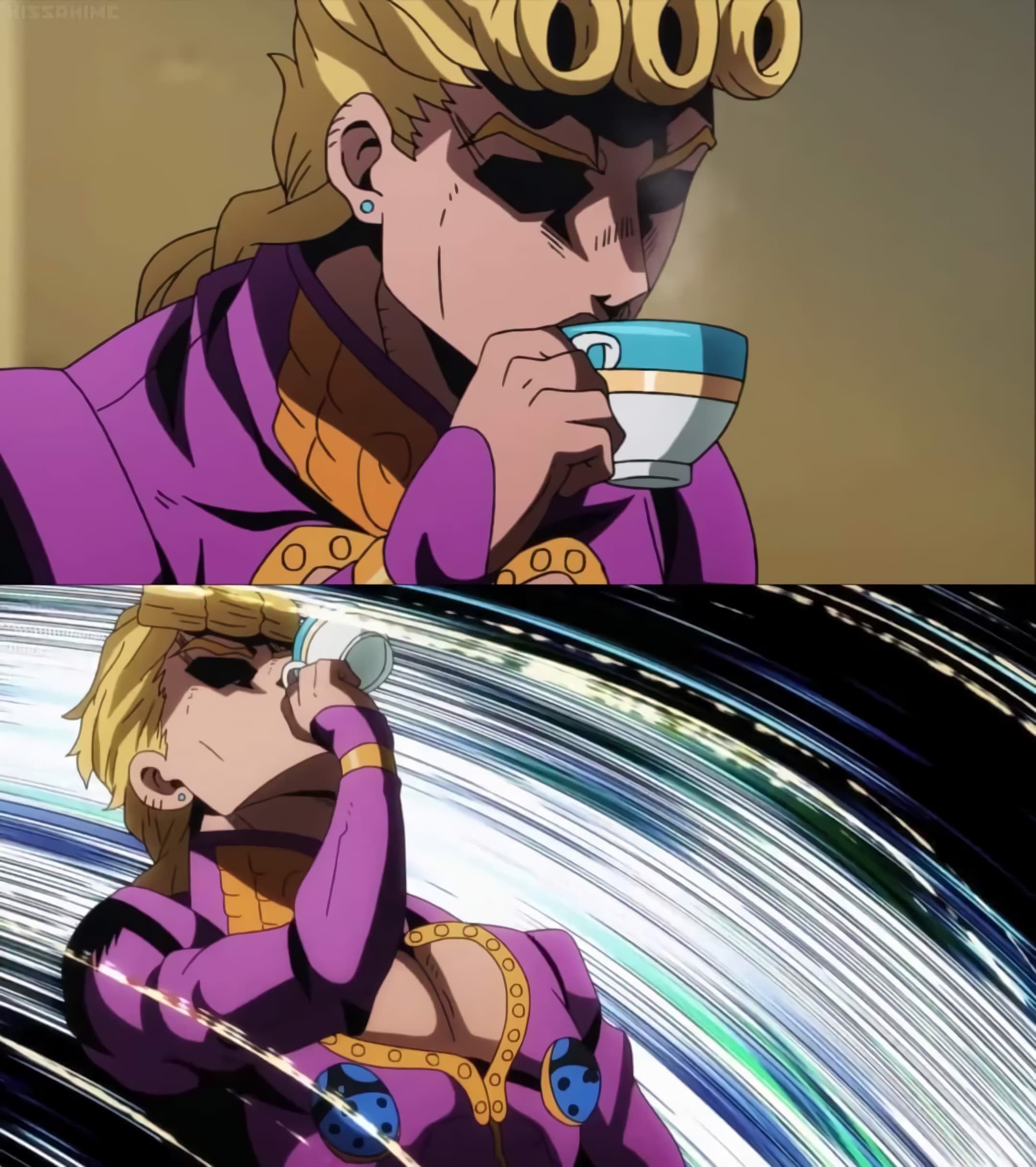Giorno drinking tea