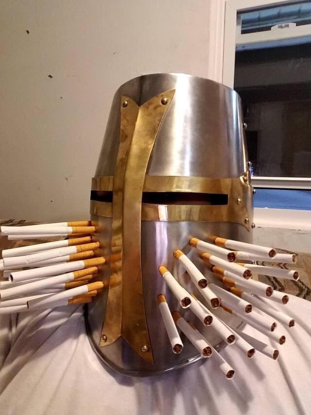 Knight helmet cigarettes