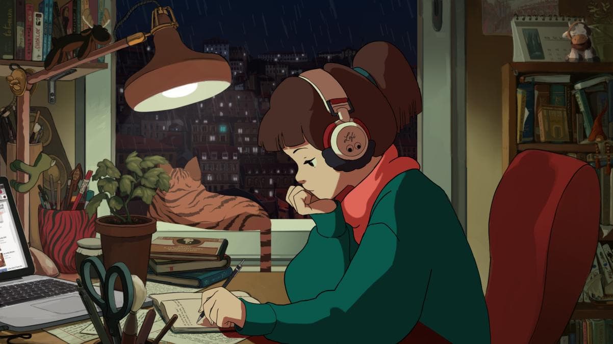 Lofi girl studying