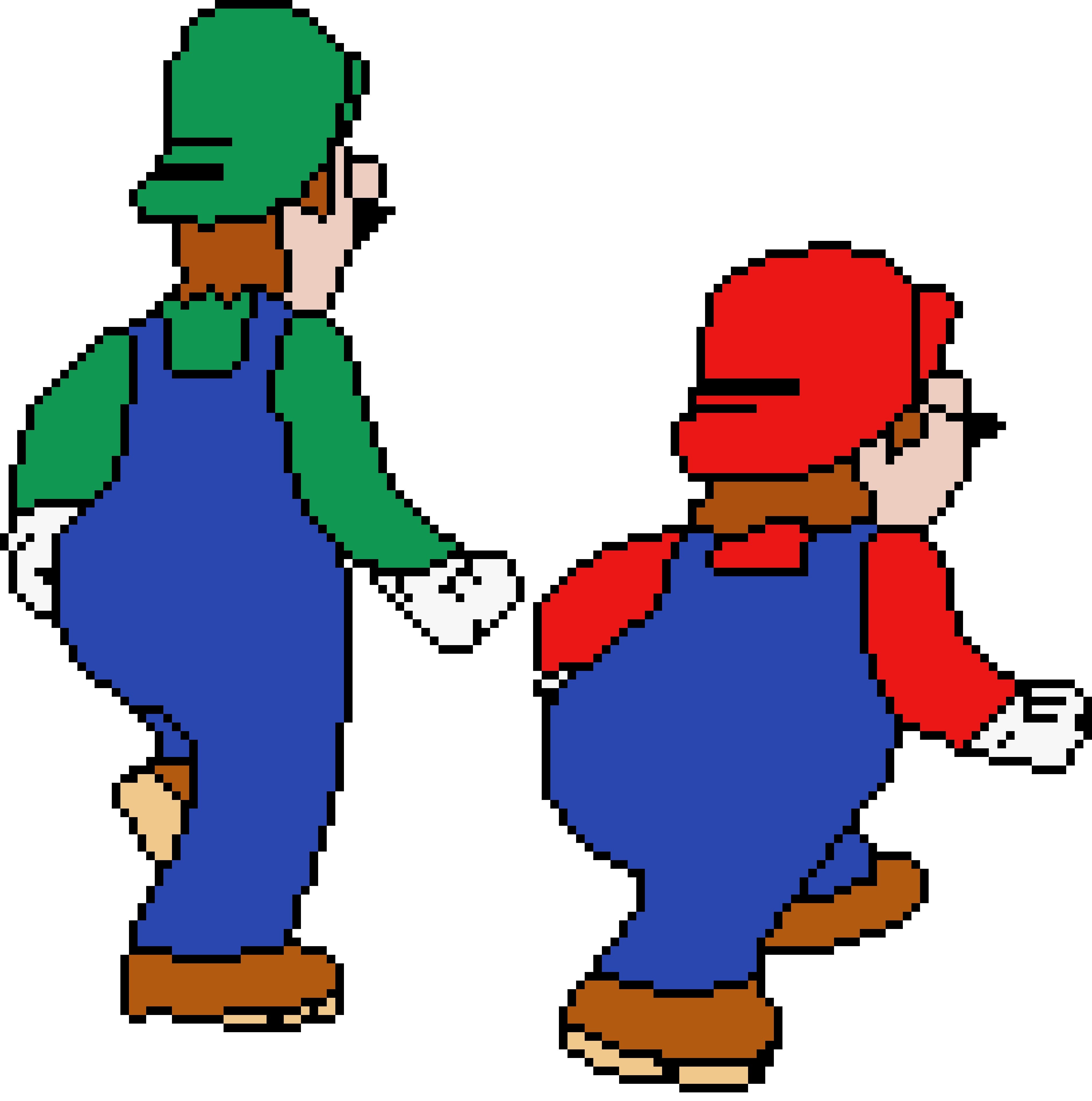 Mario Luigi walking away