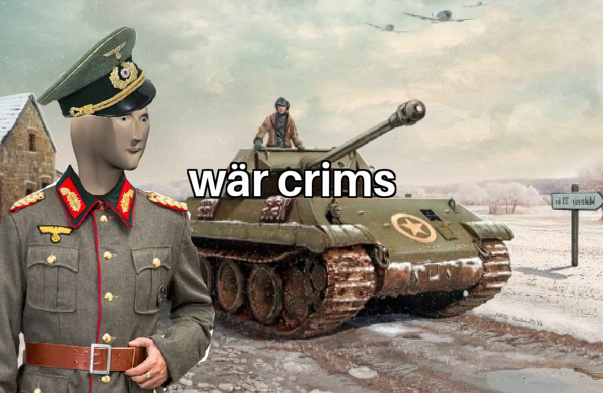 Meme man war crimes