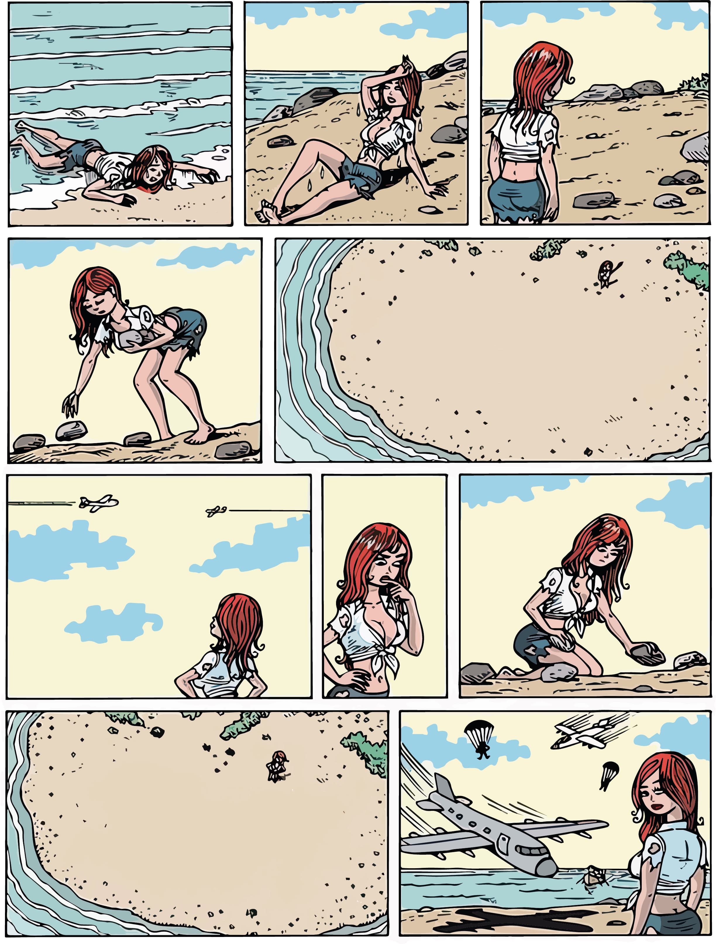 Girl stranded island planes