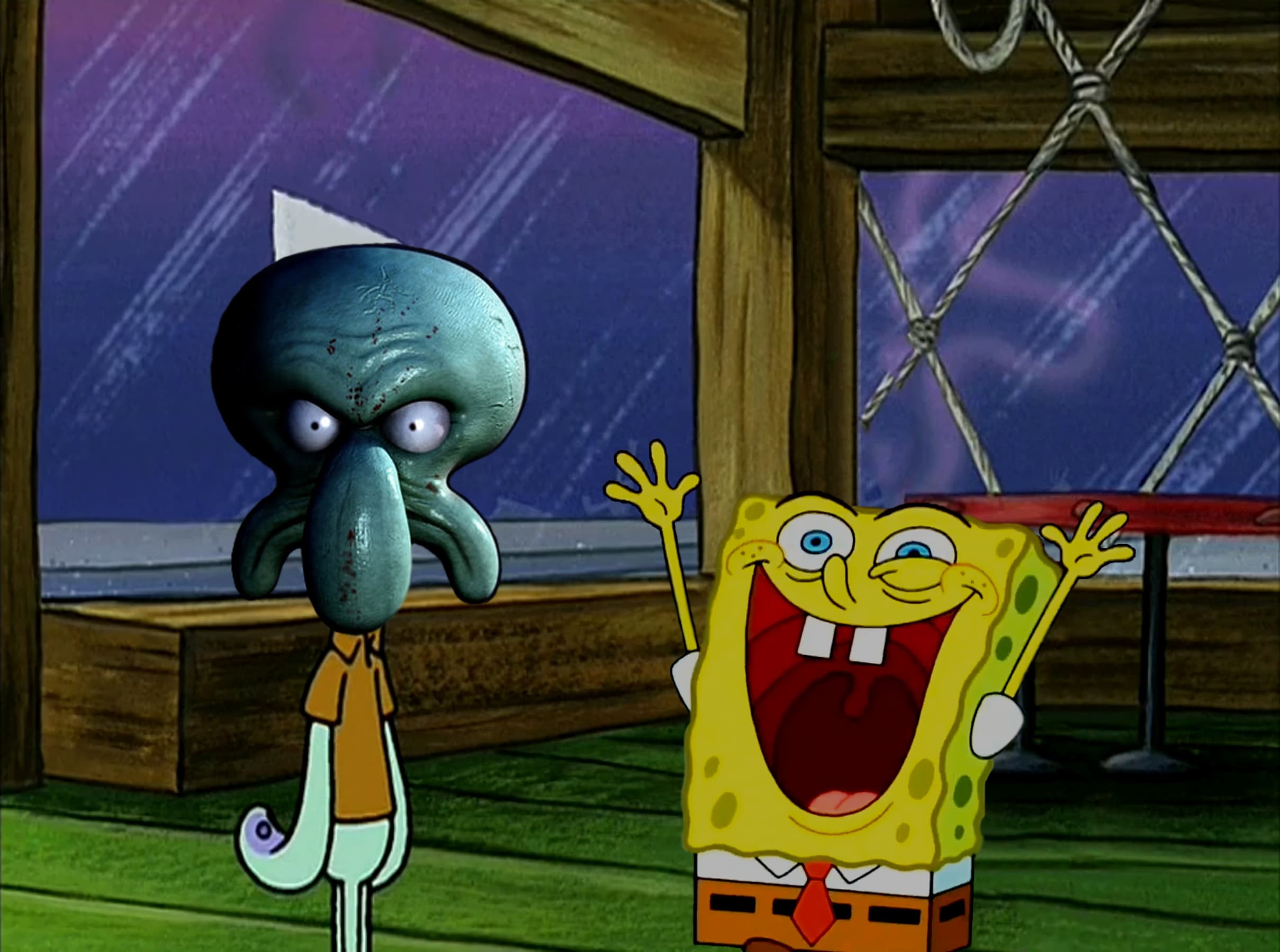 Morbid skodwarde menacing spongebob