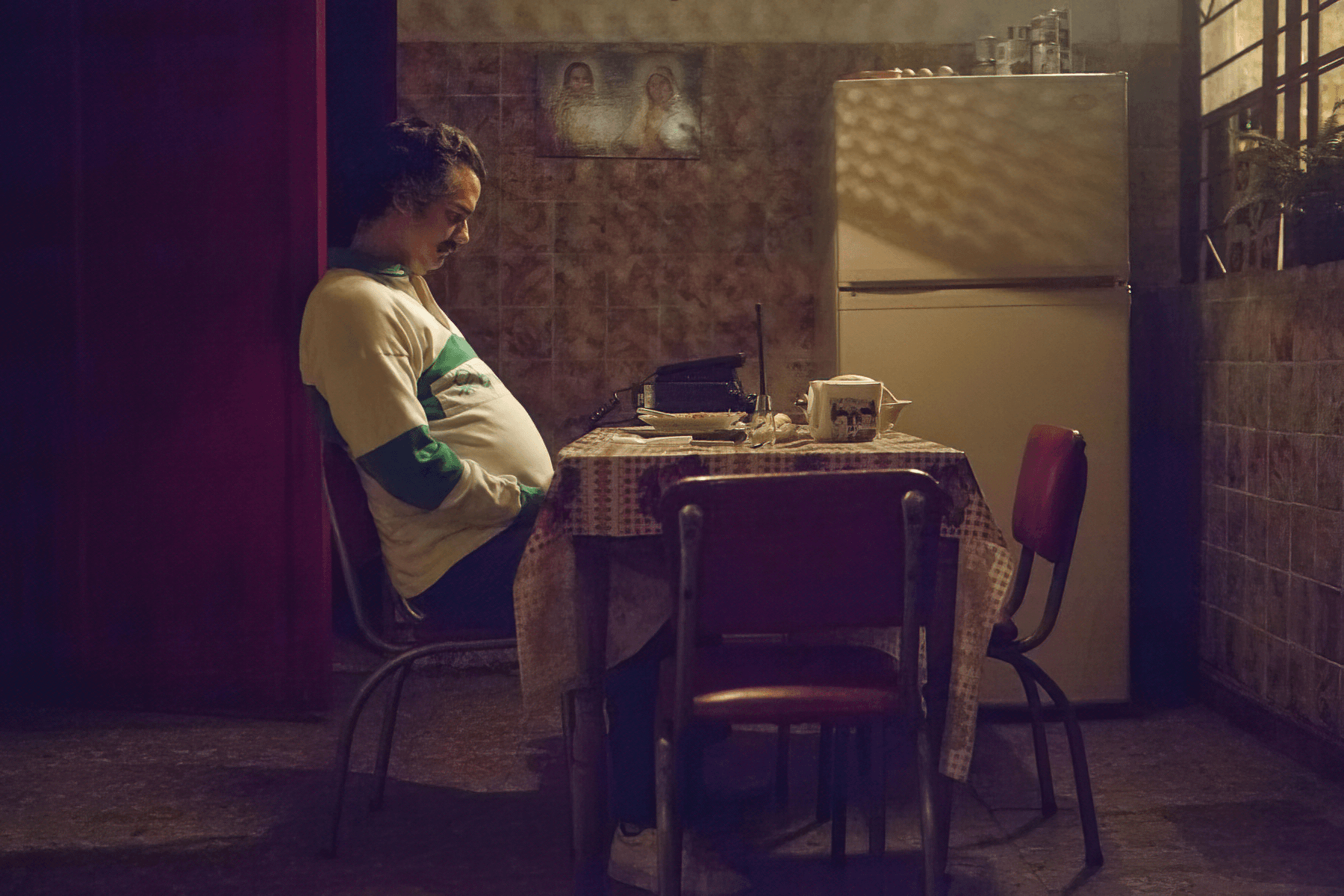 Pablo Escobar waiting sadly