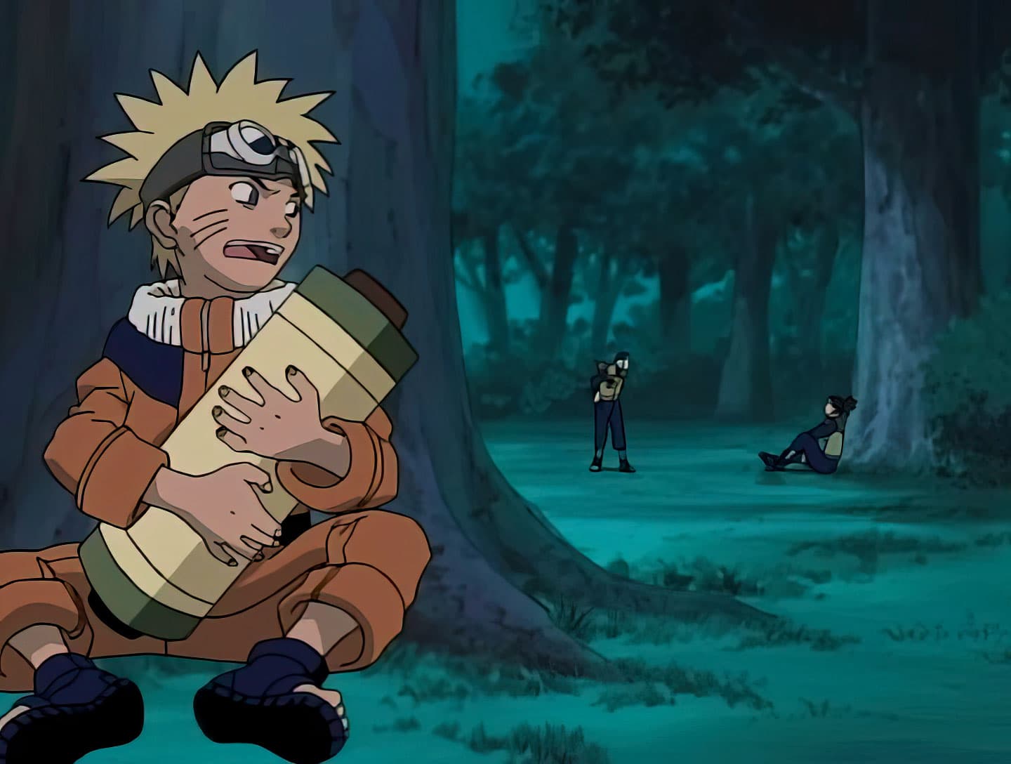 Naruto hiding from