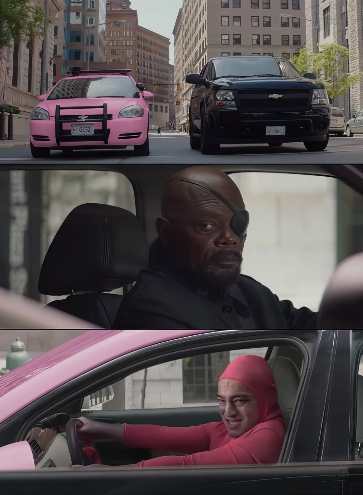 Nick Fury pink car
