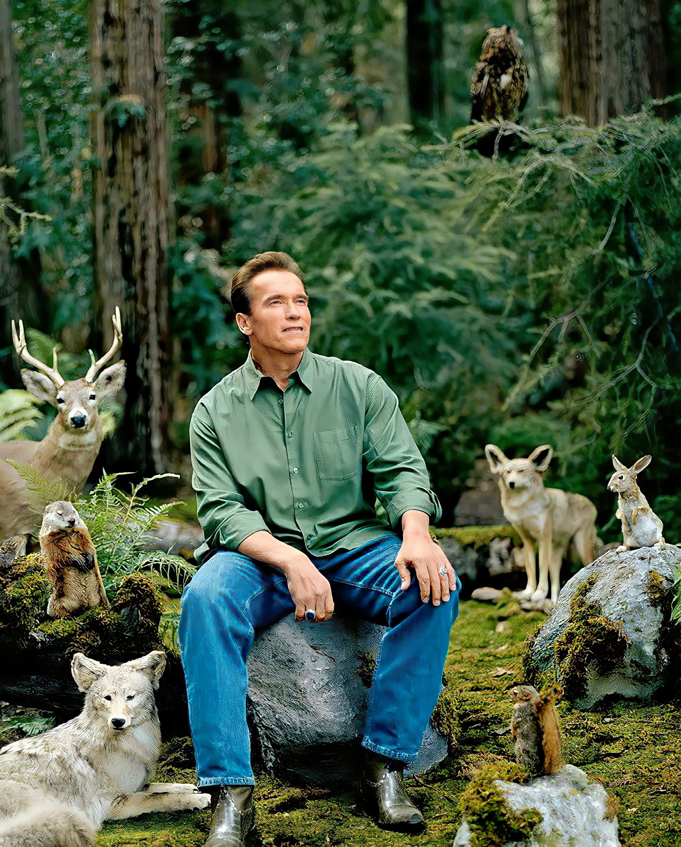 Arnold Schwarzenegger with animals
