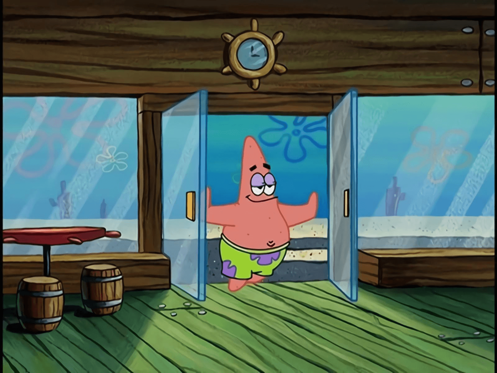 Patrick opening doors