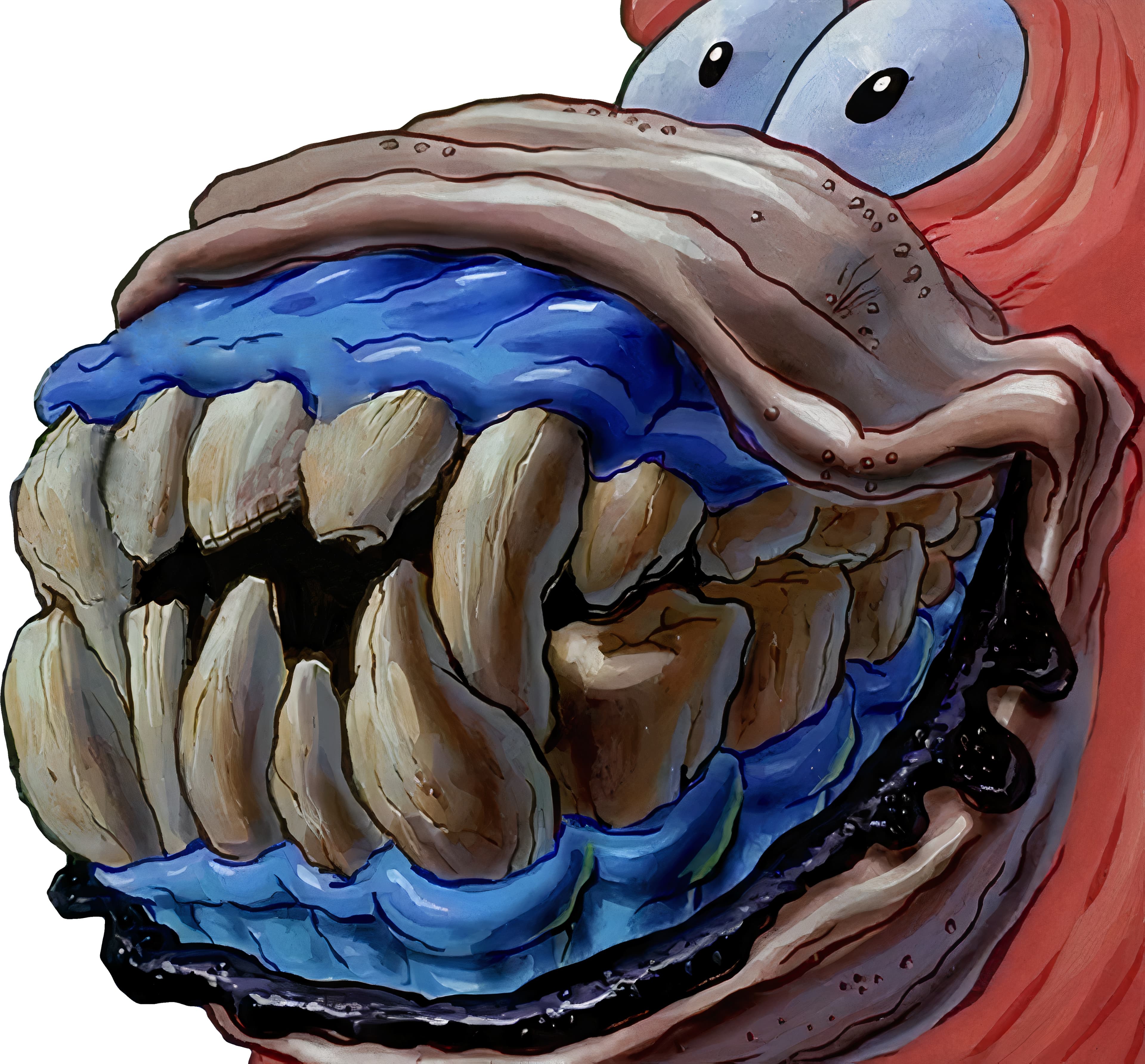 Patrick star with British teeth hd transparent