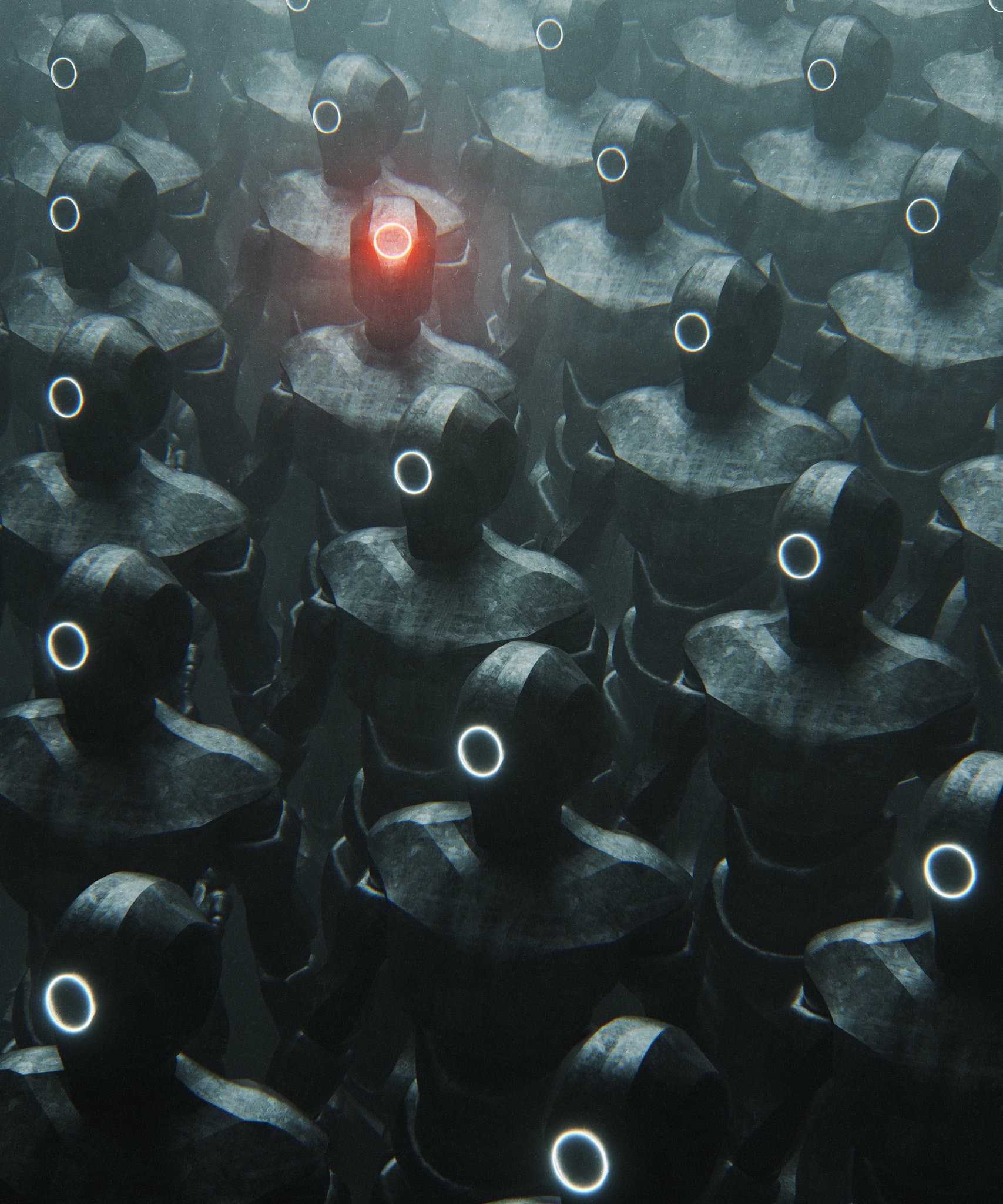 Robots droids ronds cercles squid