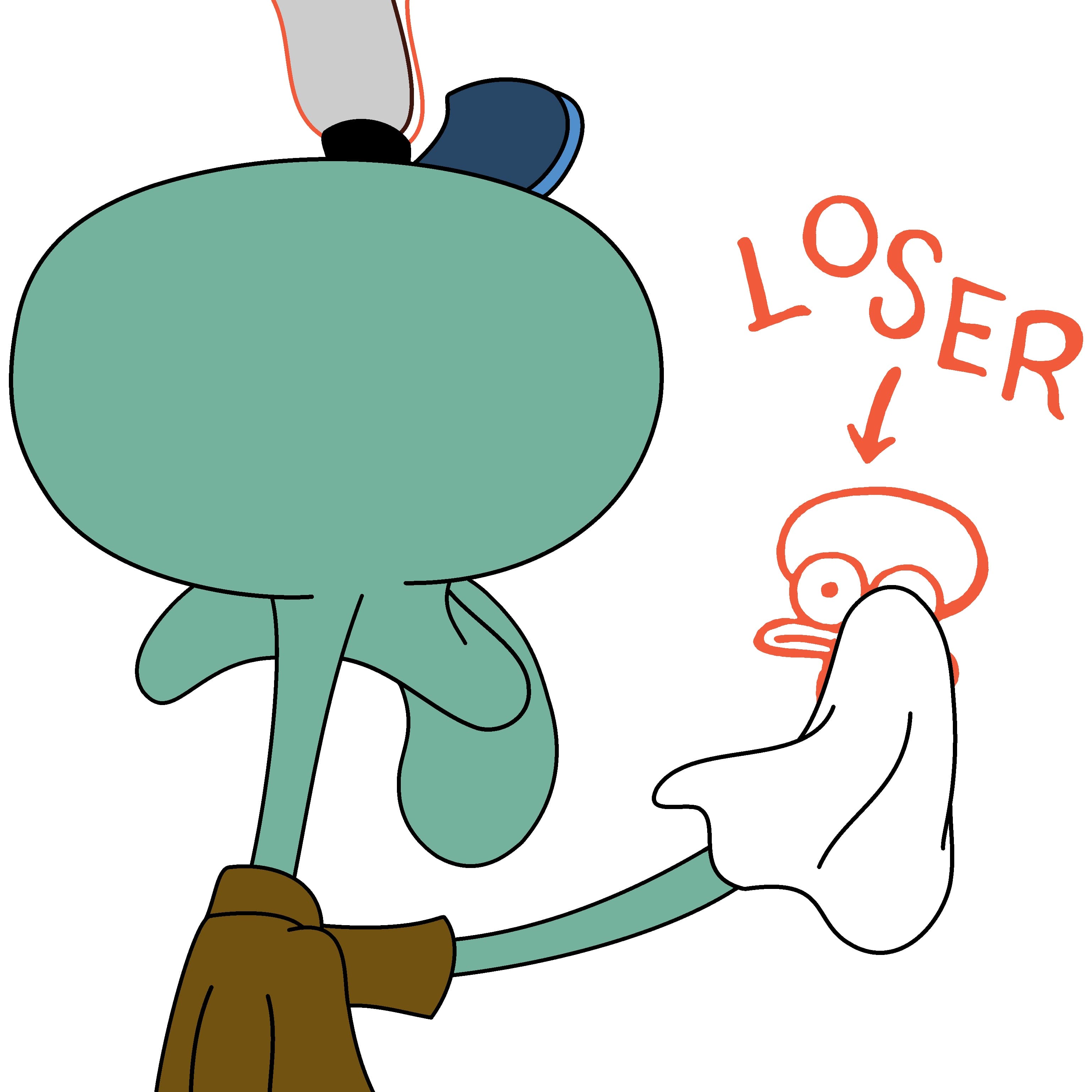 Squidward cleaning loser