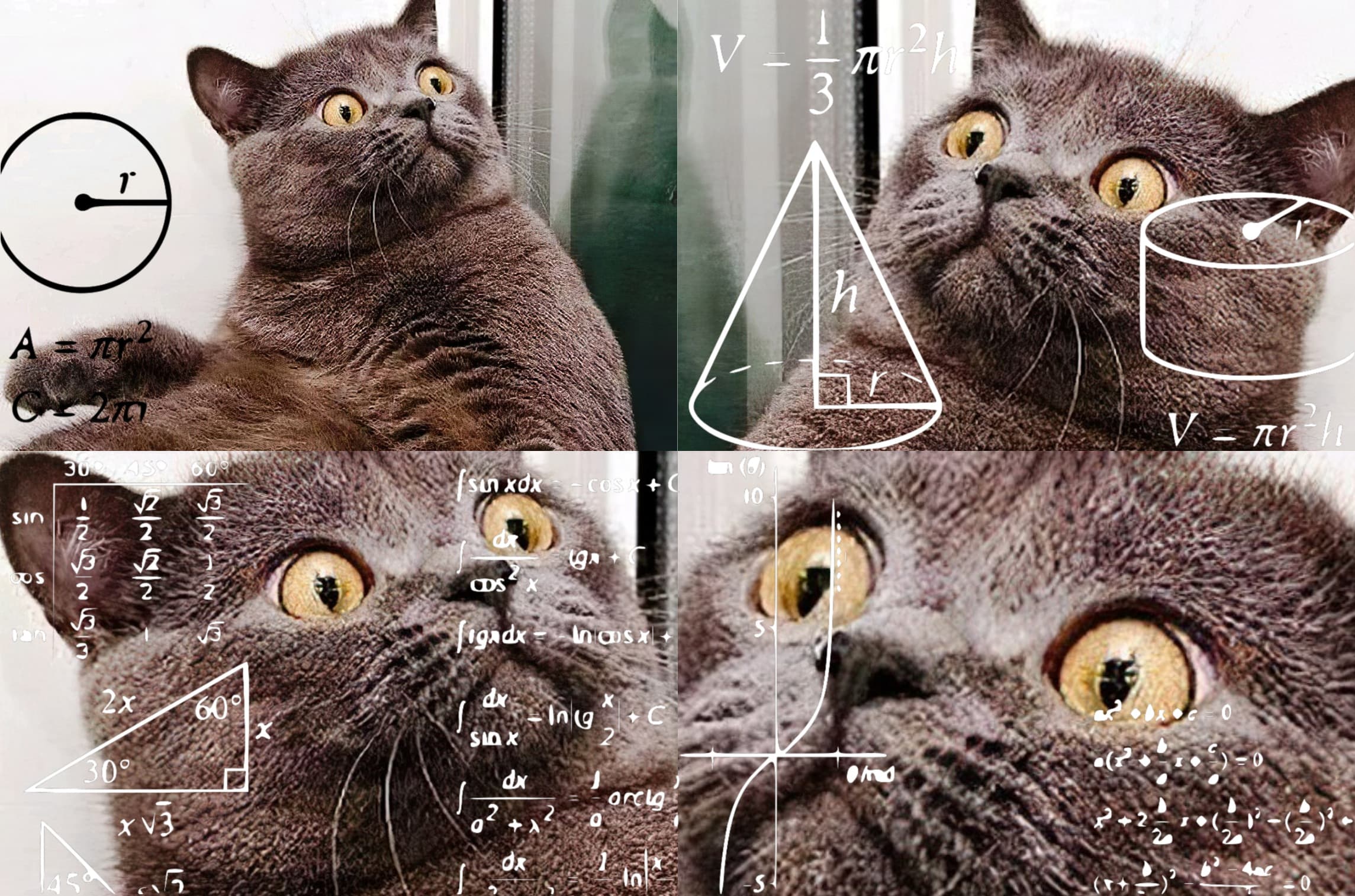 Confused cat math lady