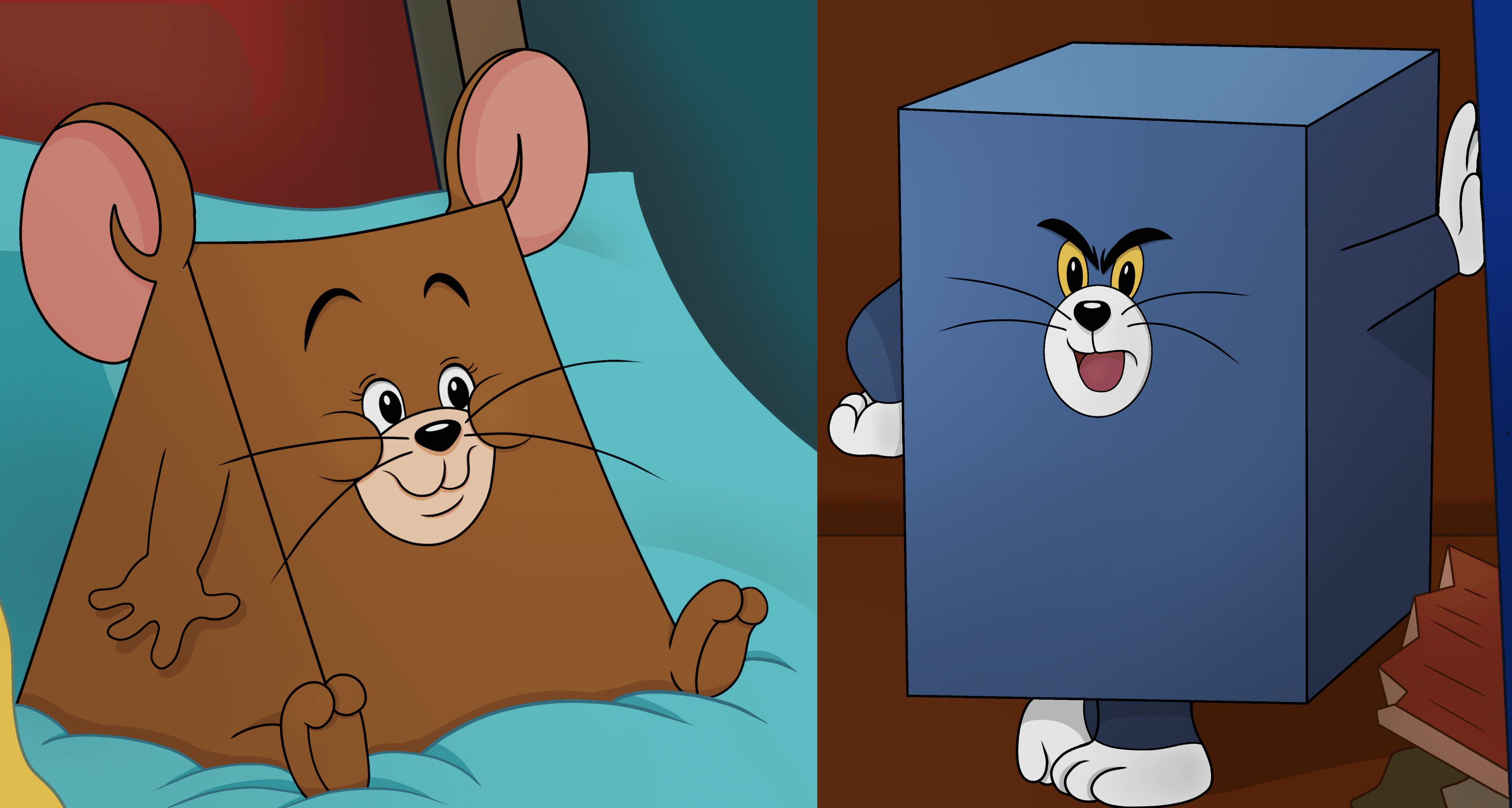 Triangle jerry and square tom hd redraw tom and jerry u gibus squidward on Reddit