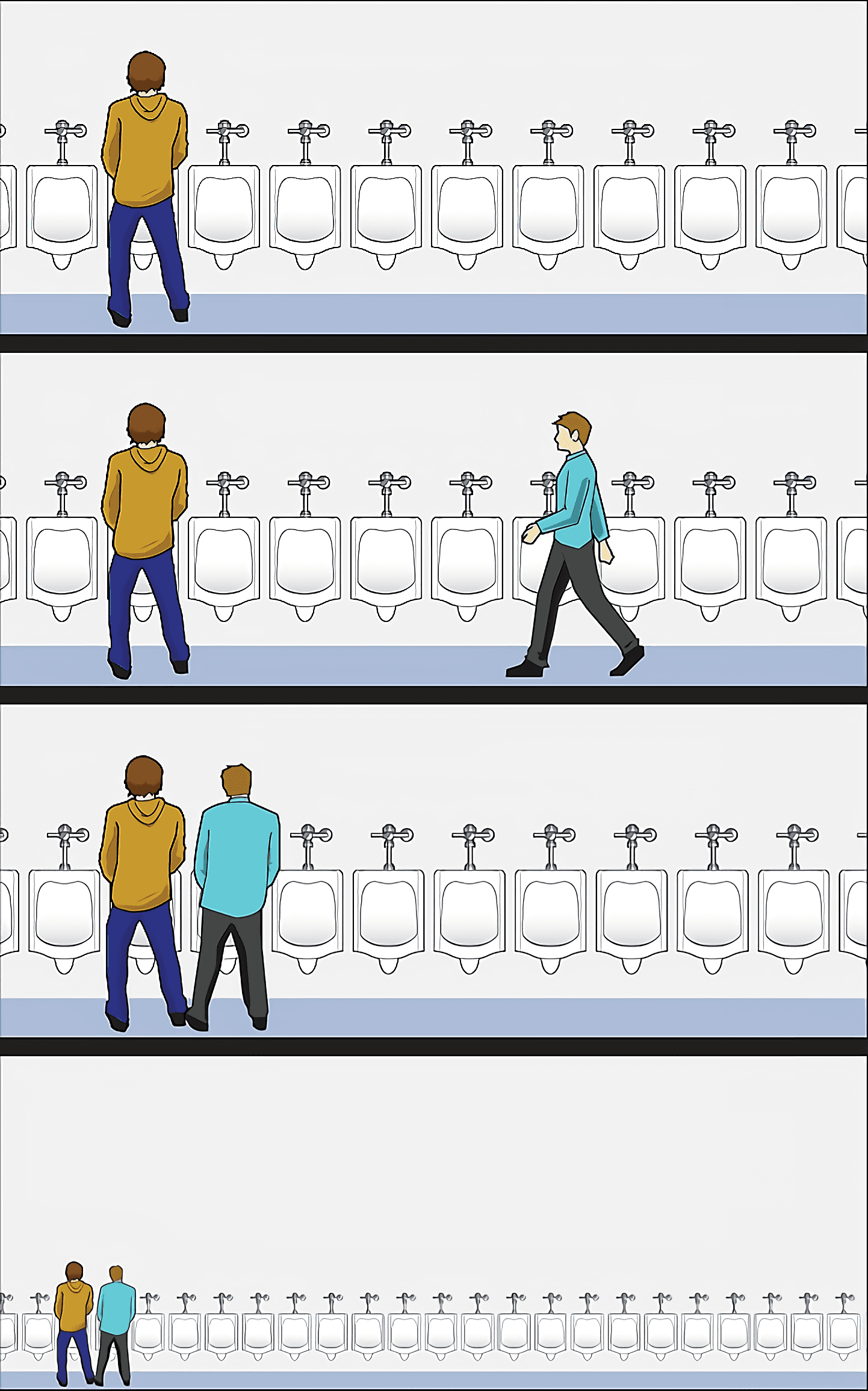 Urinal guy standing next
