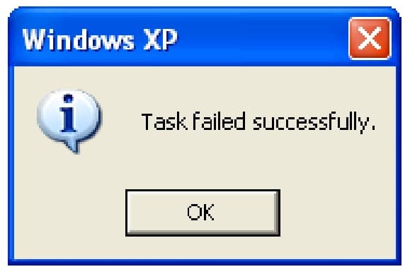 Windows xp task successful