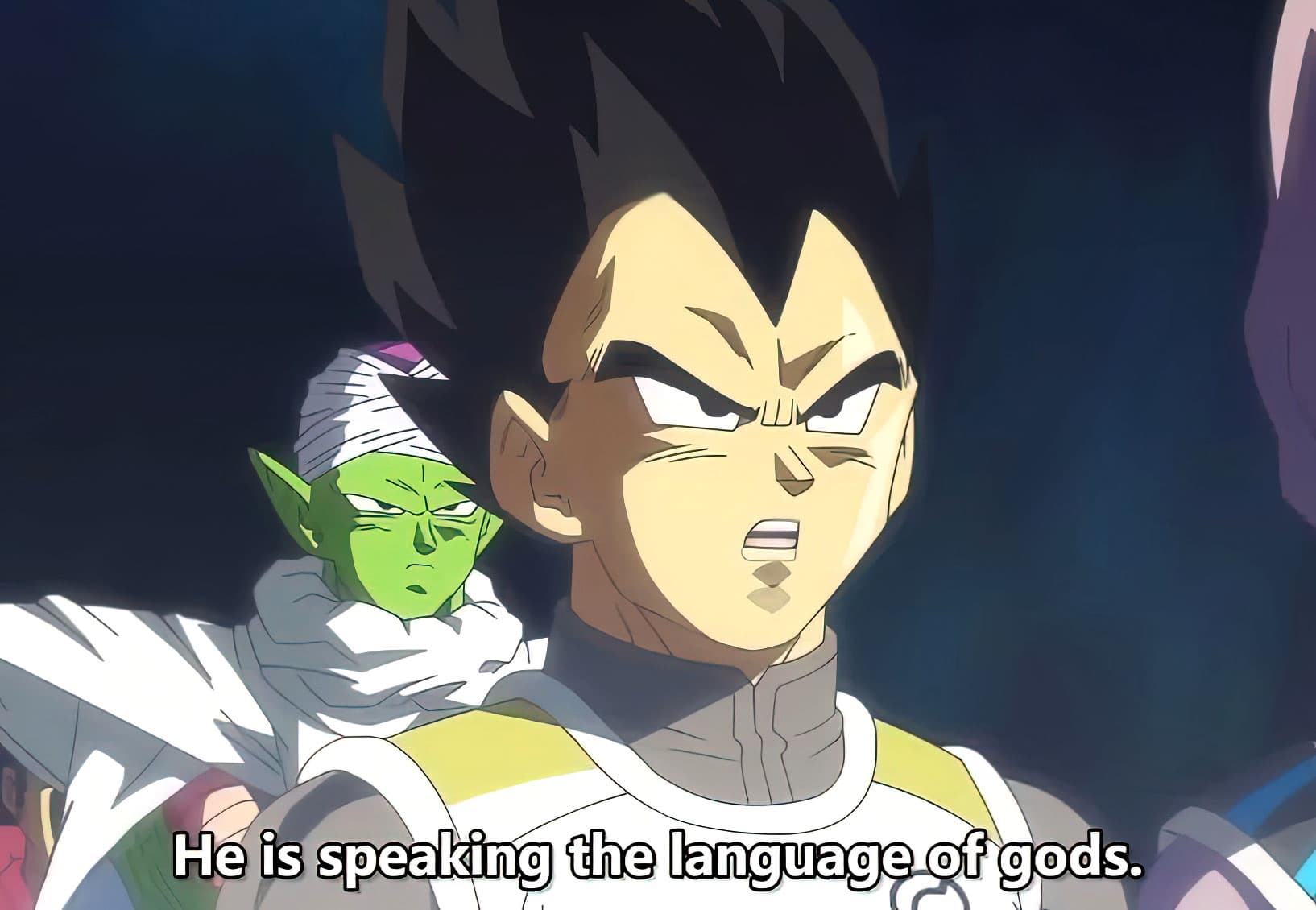 Vegeta speaking language of gods