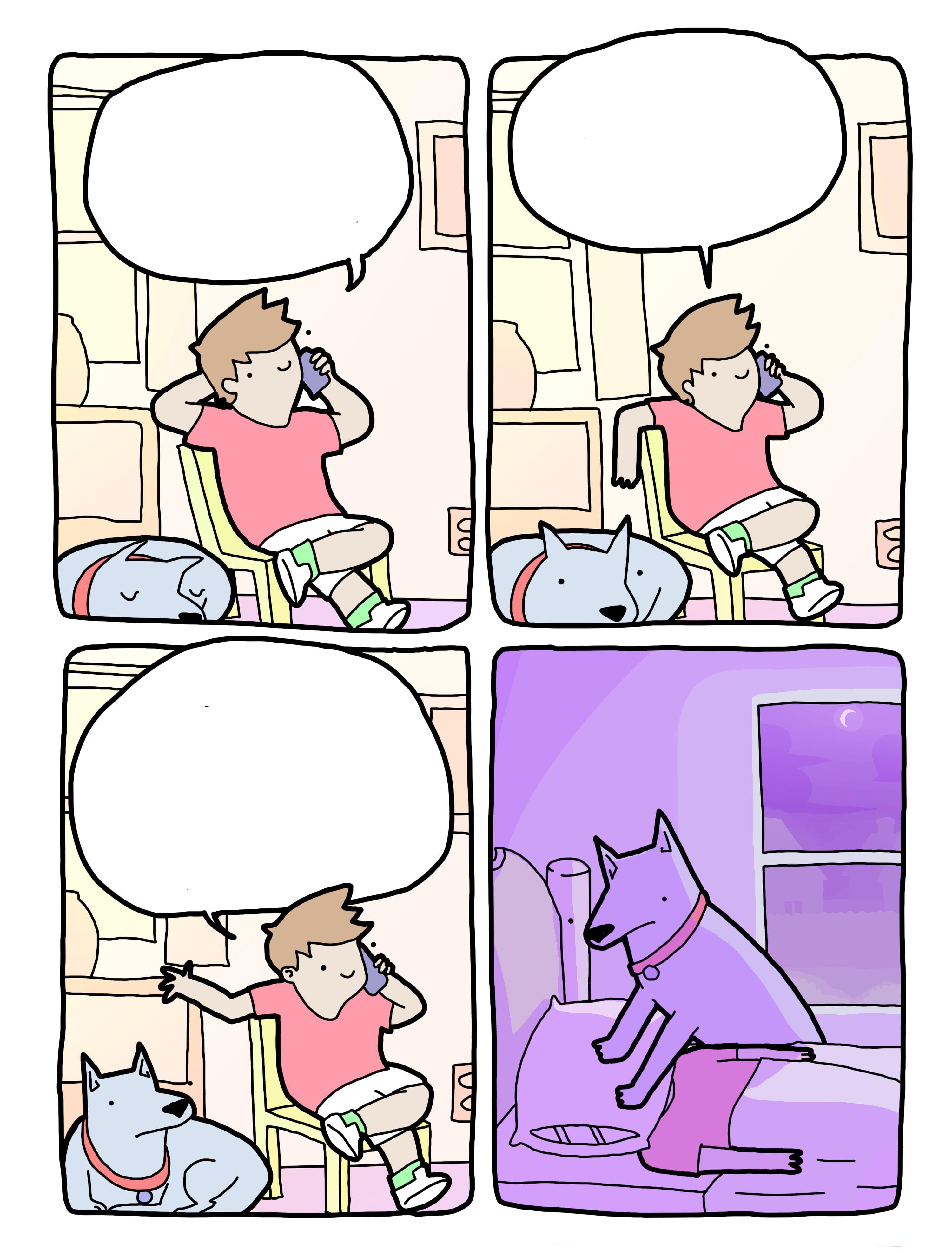 Dog ignoring owner phone