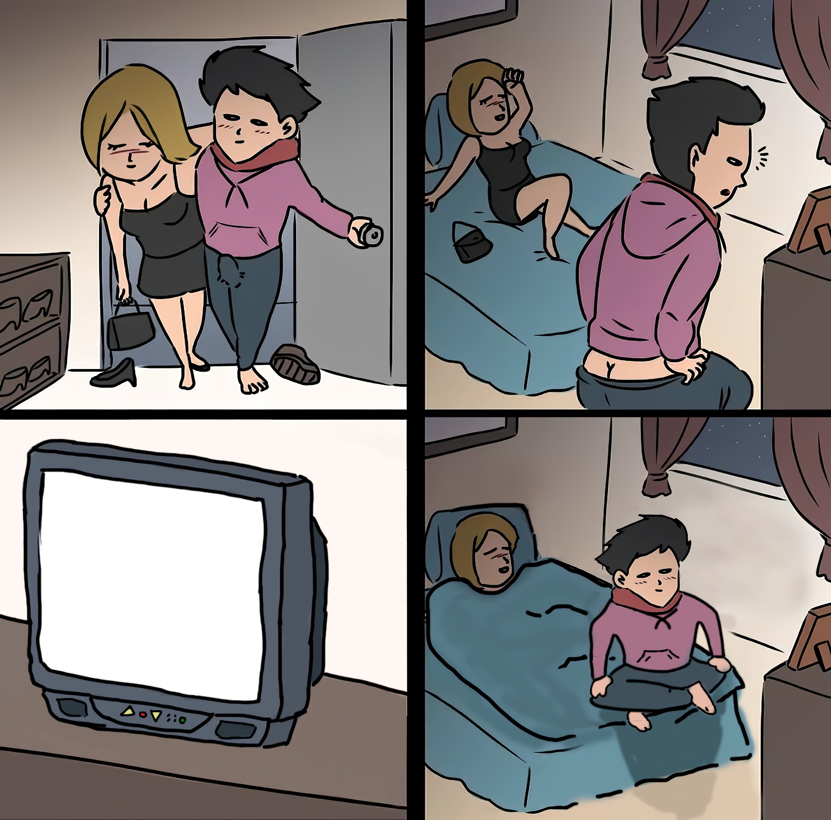 Drunk girl bed fille bourée ivre lit tv v2