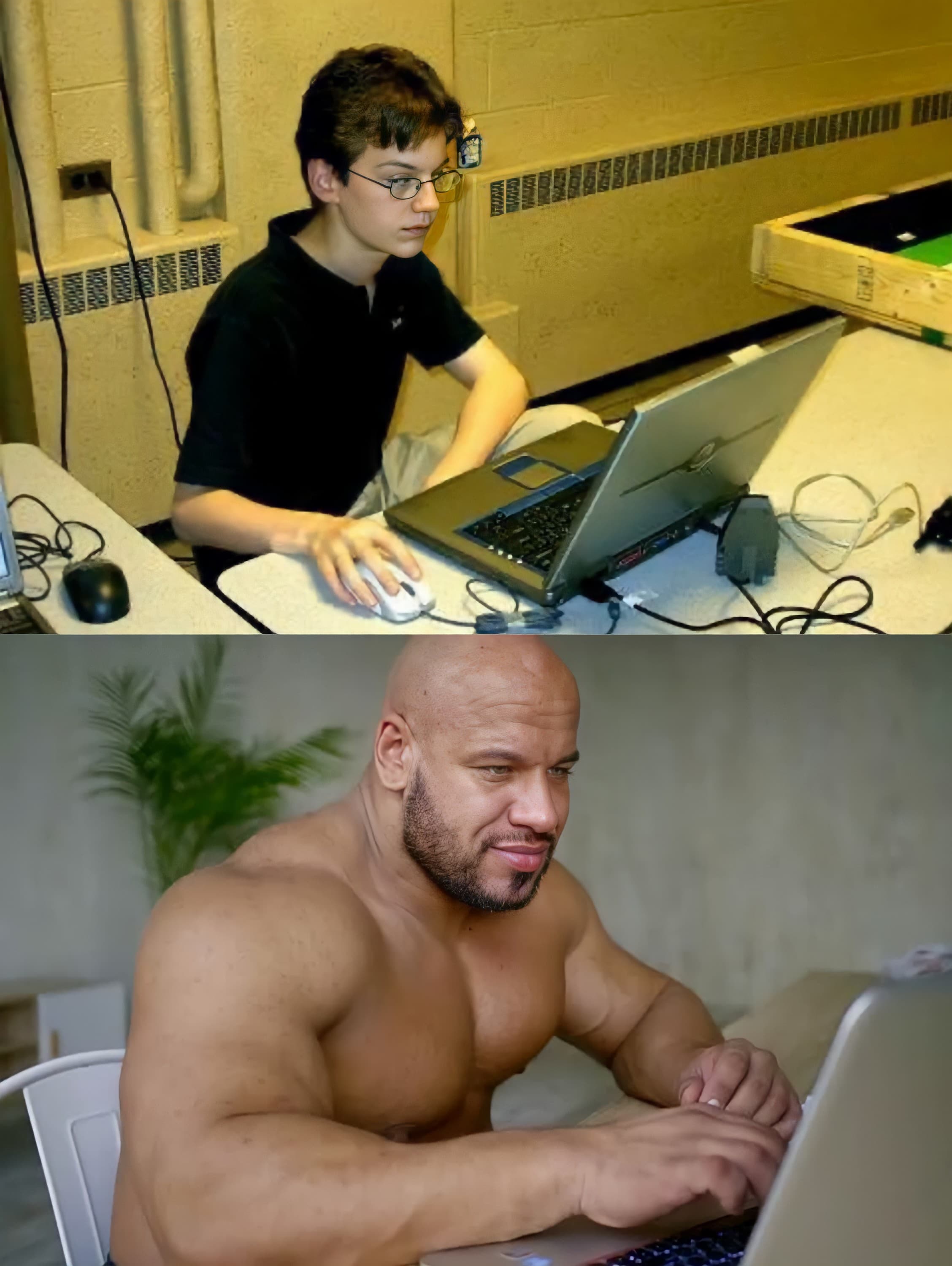 Skinny guy vs buff guy computer