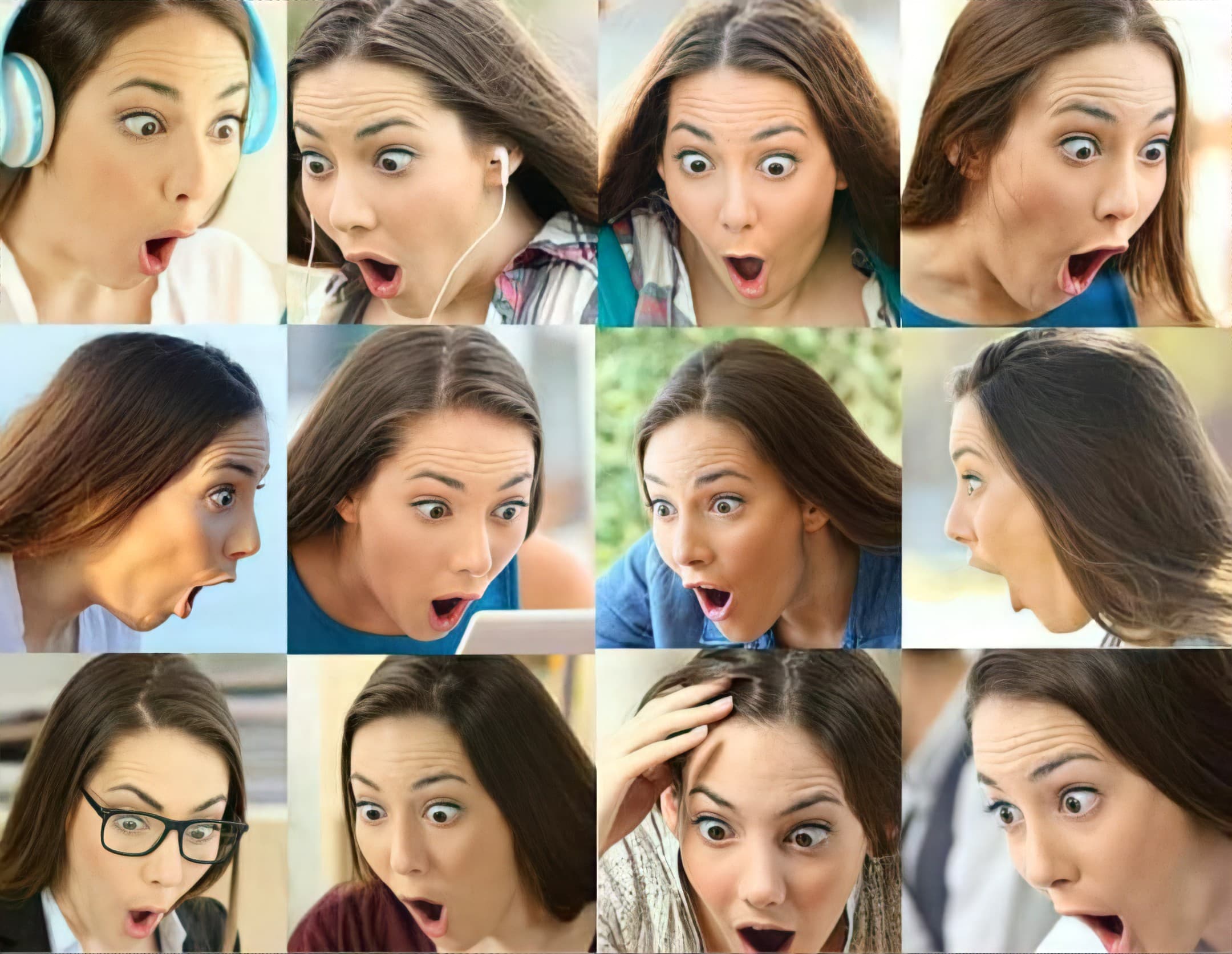 Shocked surprised woman face