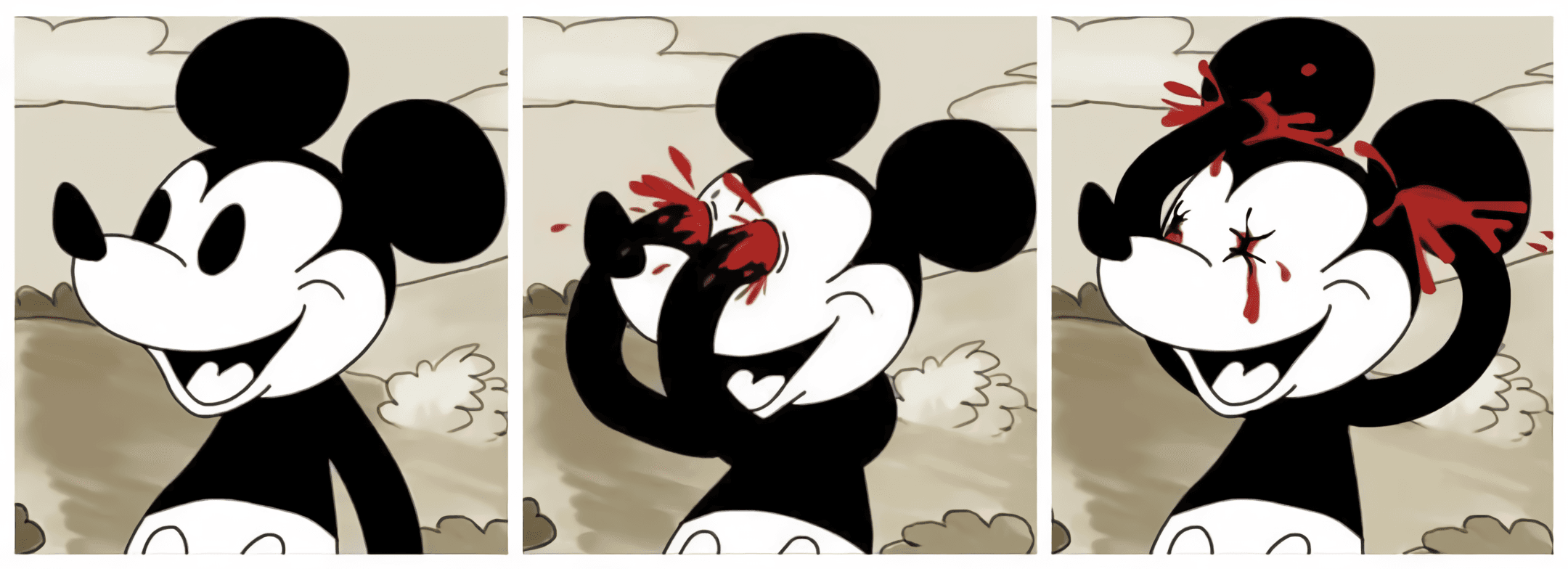Mickey Mouse bleeding eyes