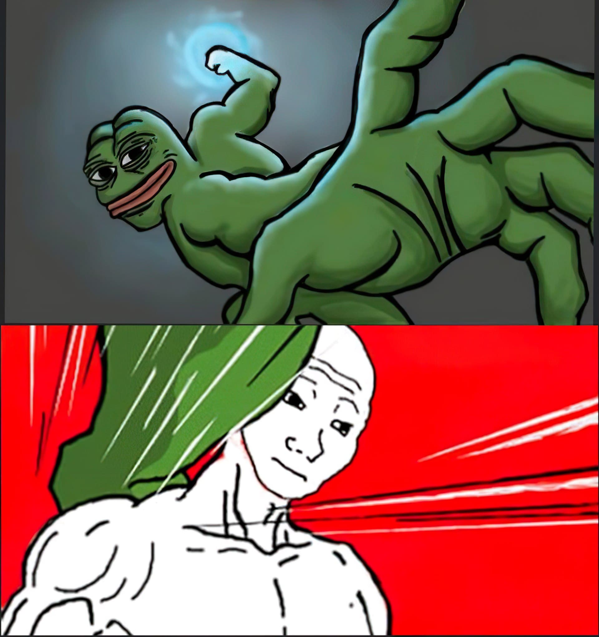 Pepe punching Wojak