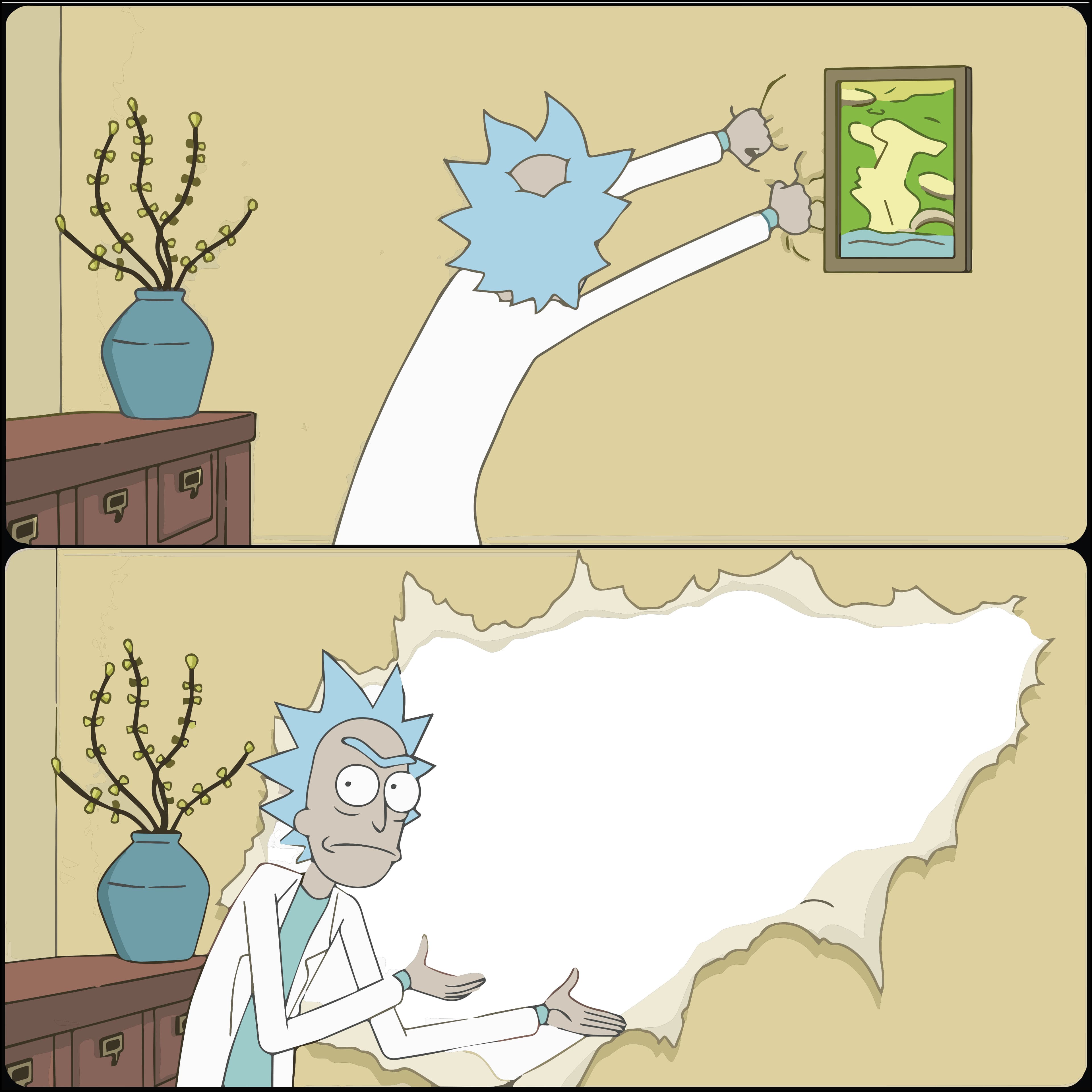 Rick crashes through wall