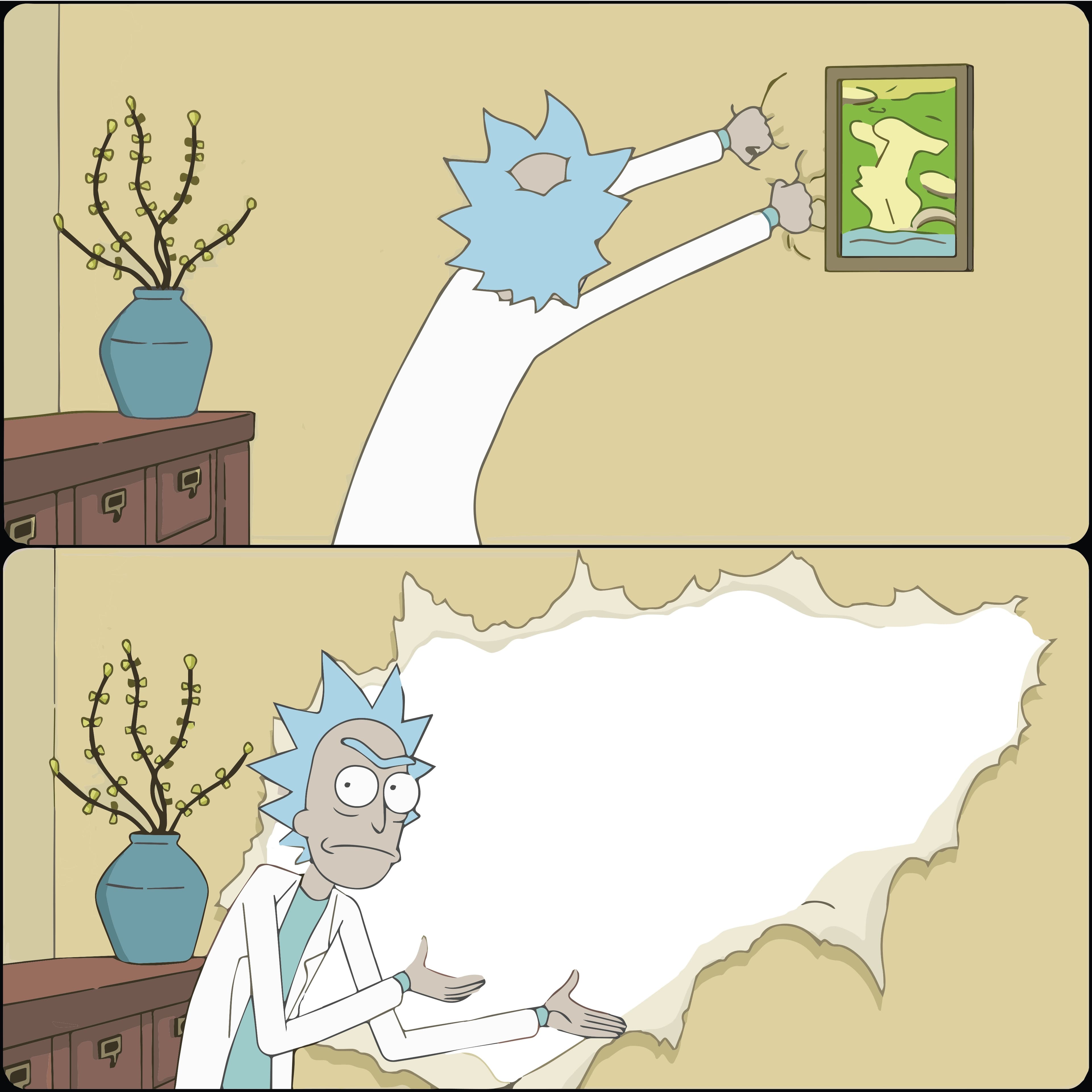 Rick bursting through wall