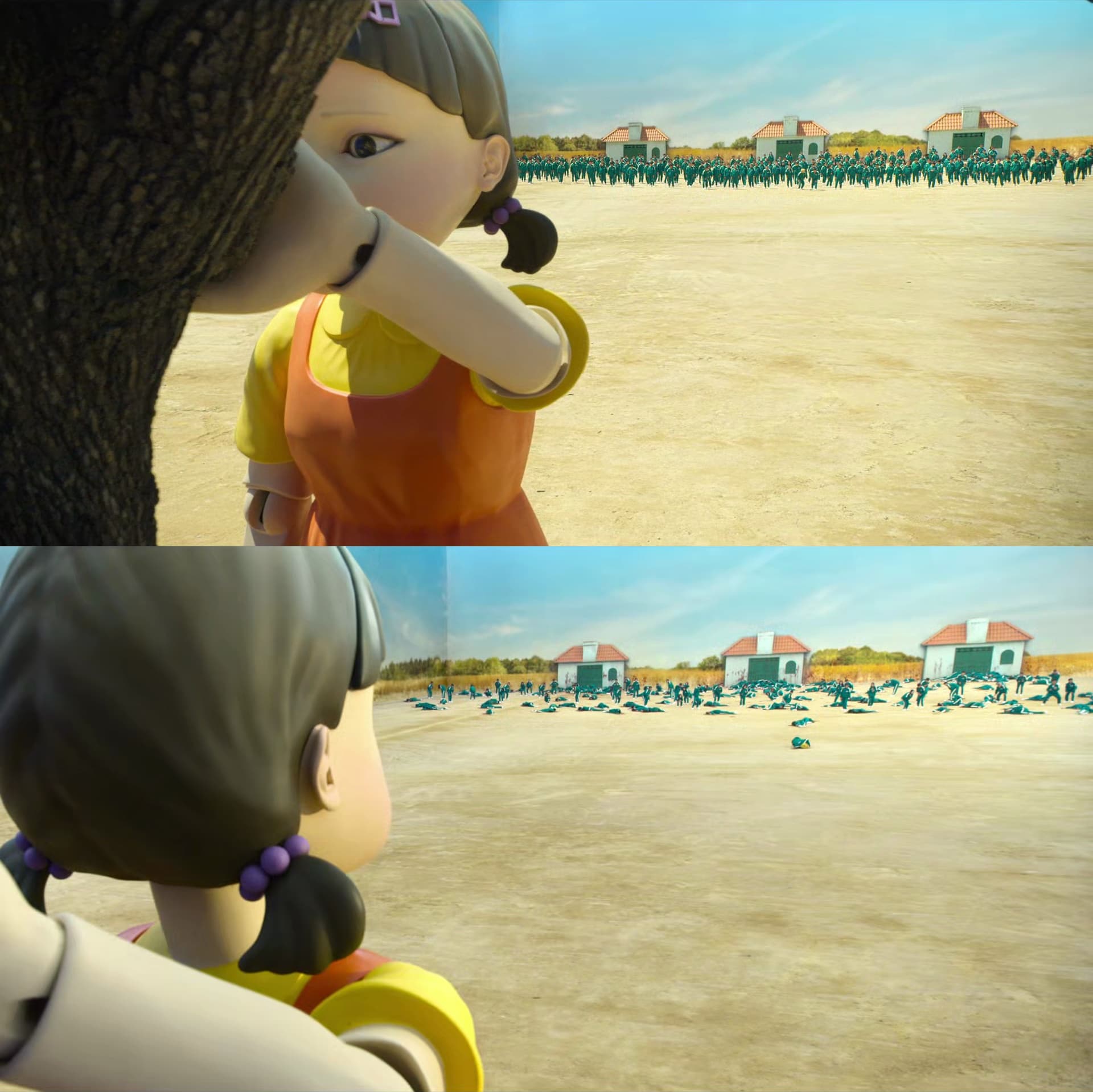 Squid Game doll shooting