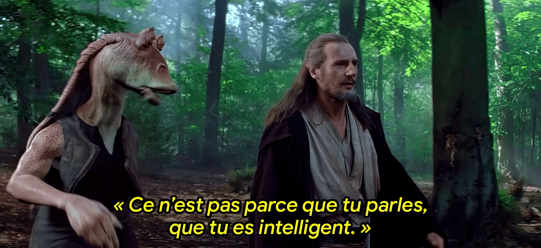 Jar Jar Binks Qui-Gon forest