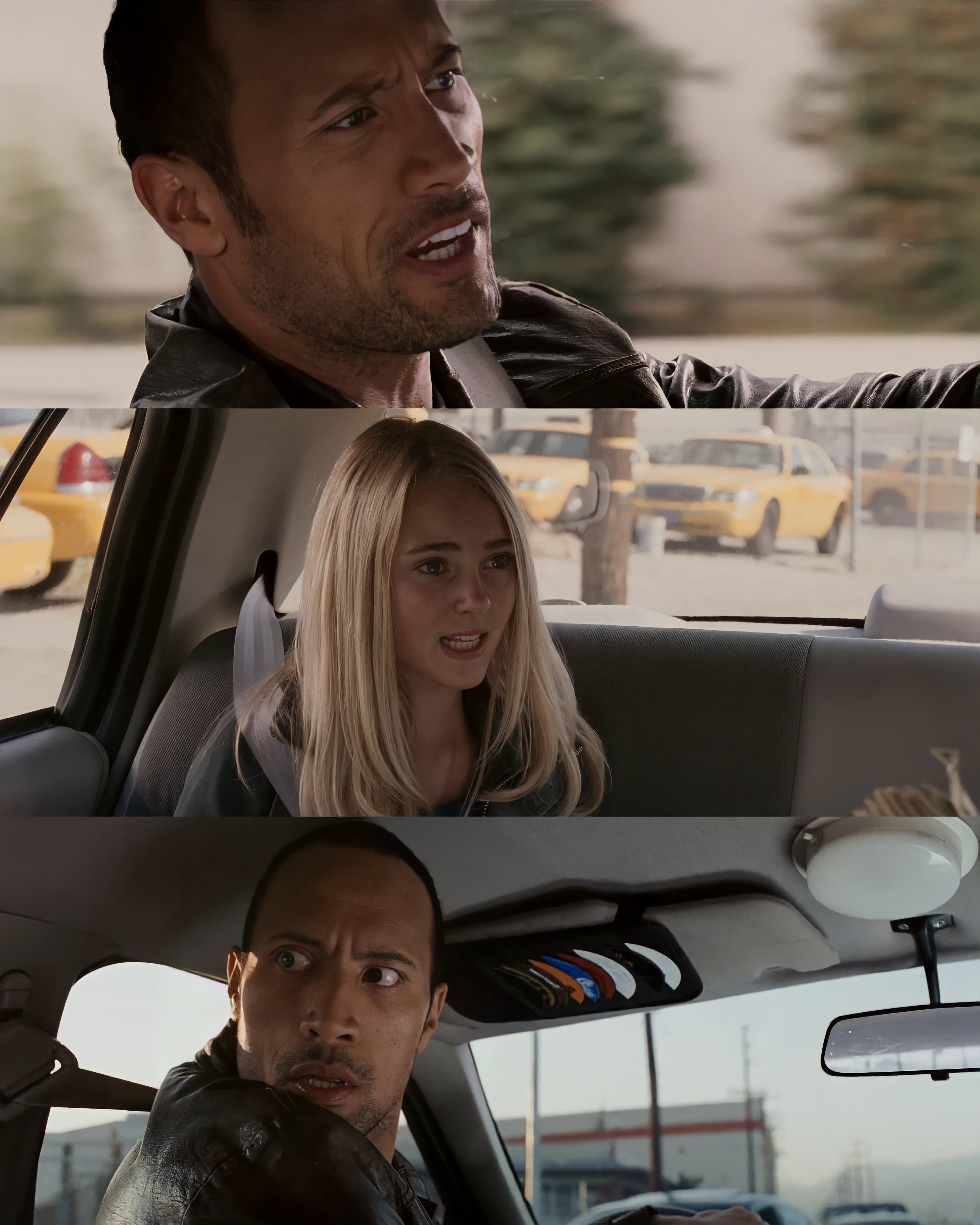 The Rock driving distracted