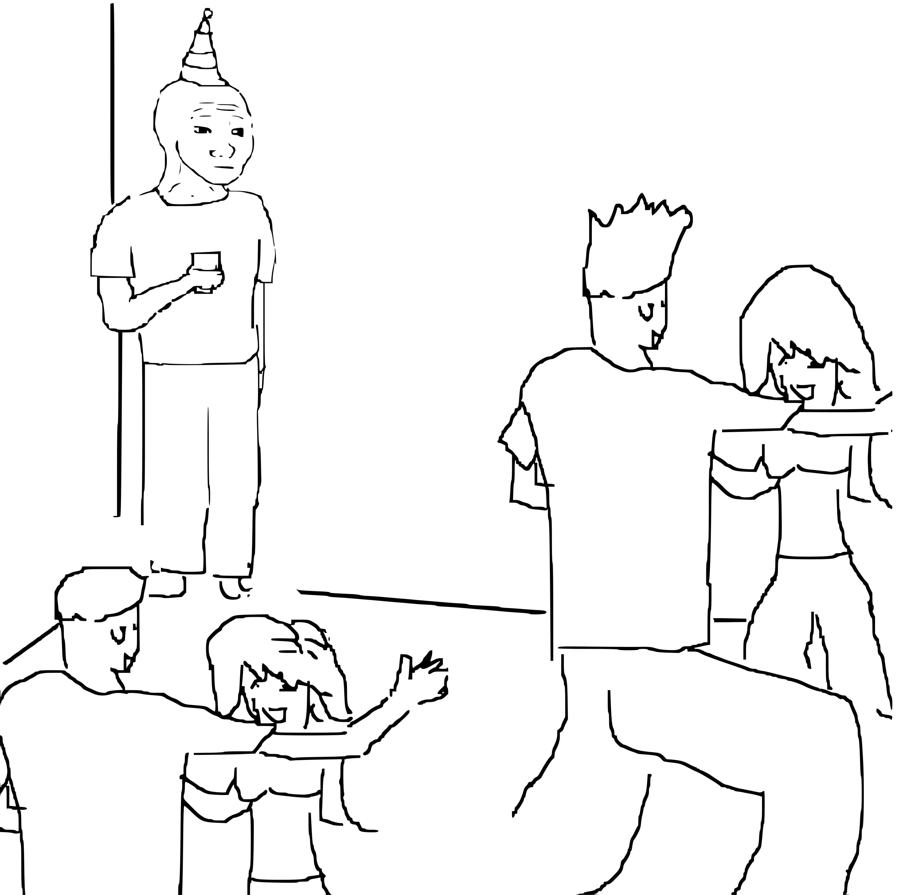 Wojak party hat dancing