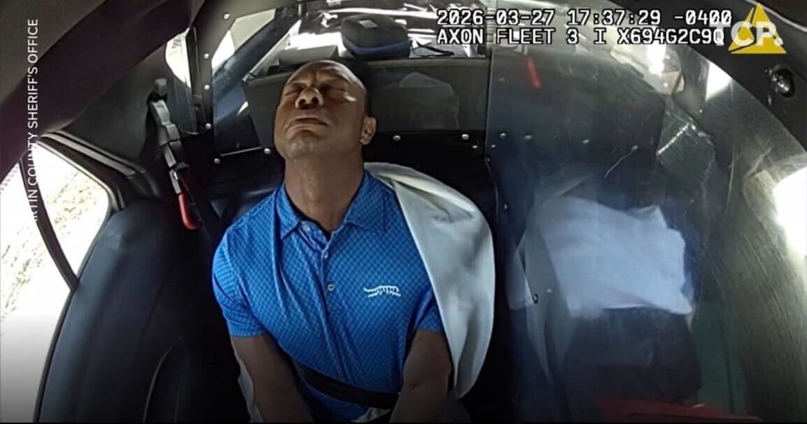 Tiger Woods Back of Cop Car
